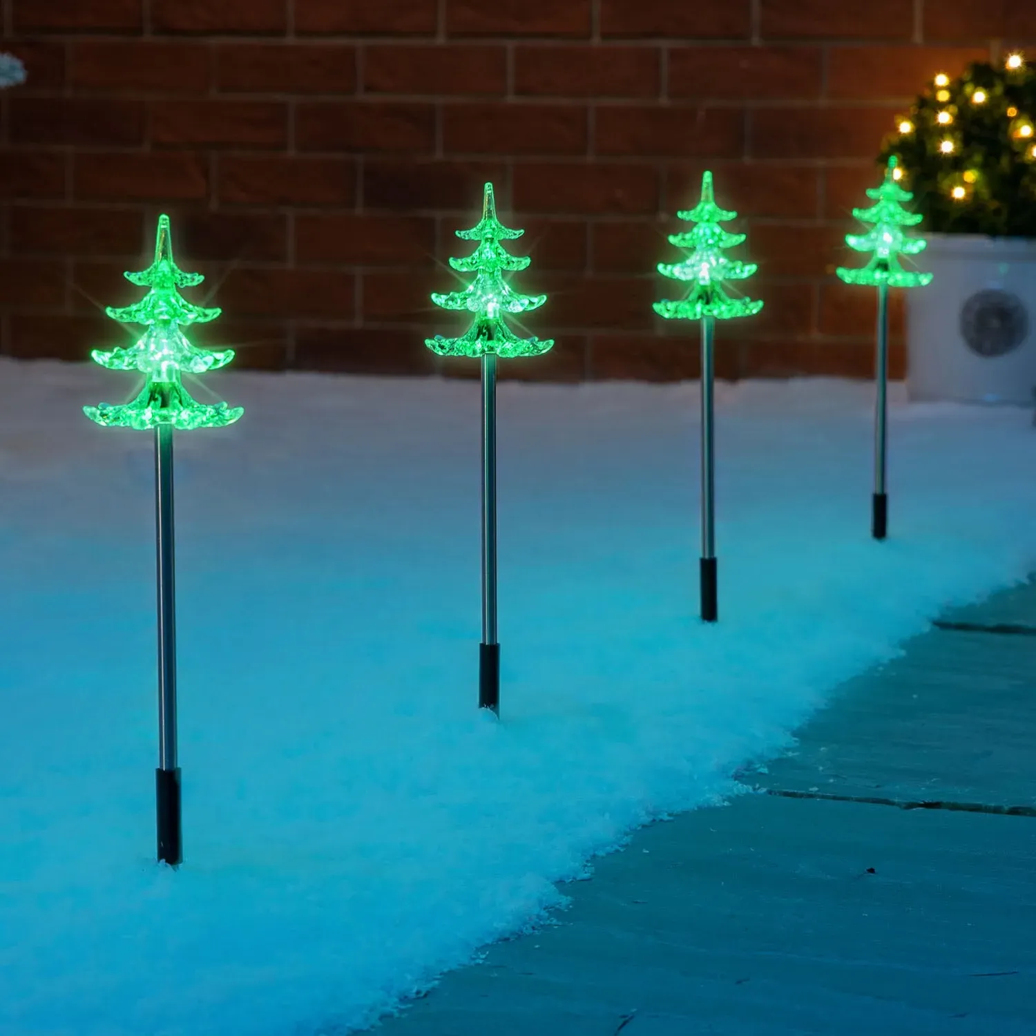Acrylic Christmas Tree Path Lights - Set of 4 product