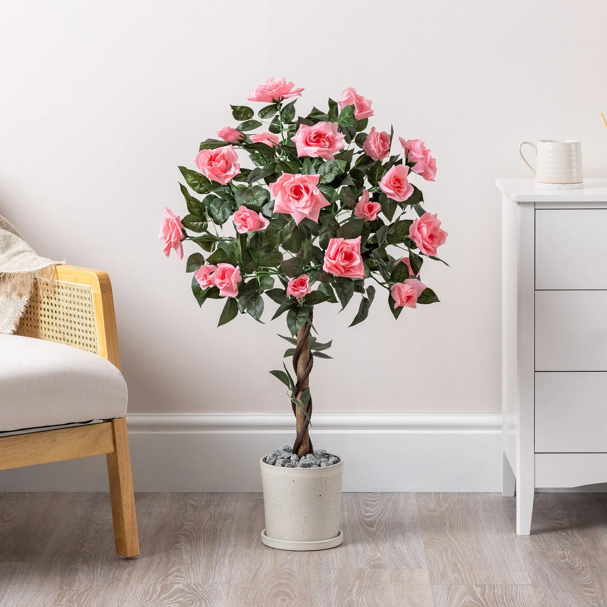 Artificial Pink Rose Tree - 4ft product