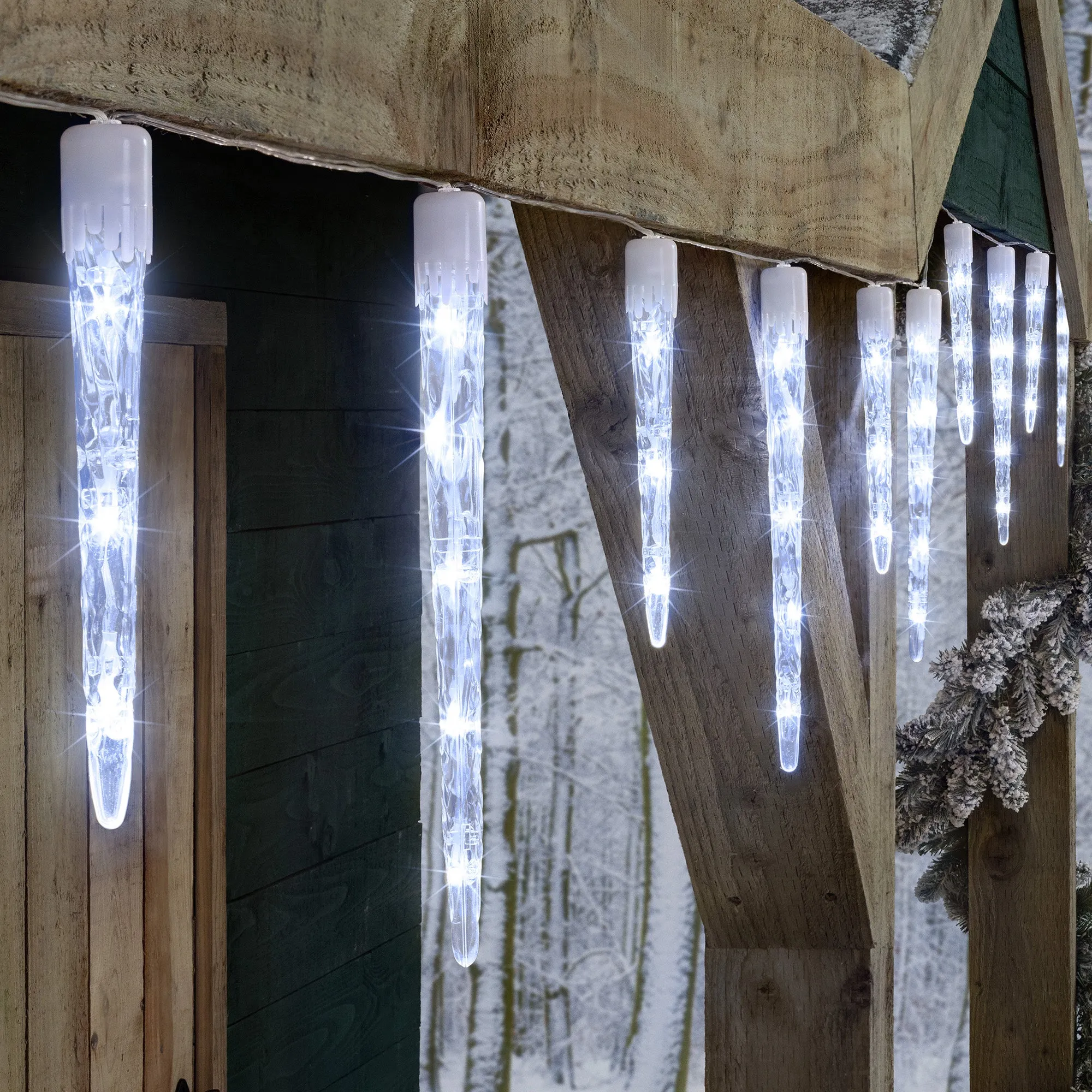 Battery-Powered Christmas Icicle Lights - Acrylic LED alternate view