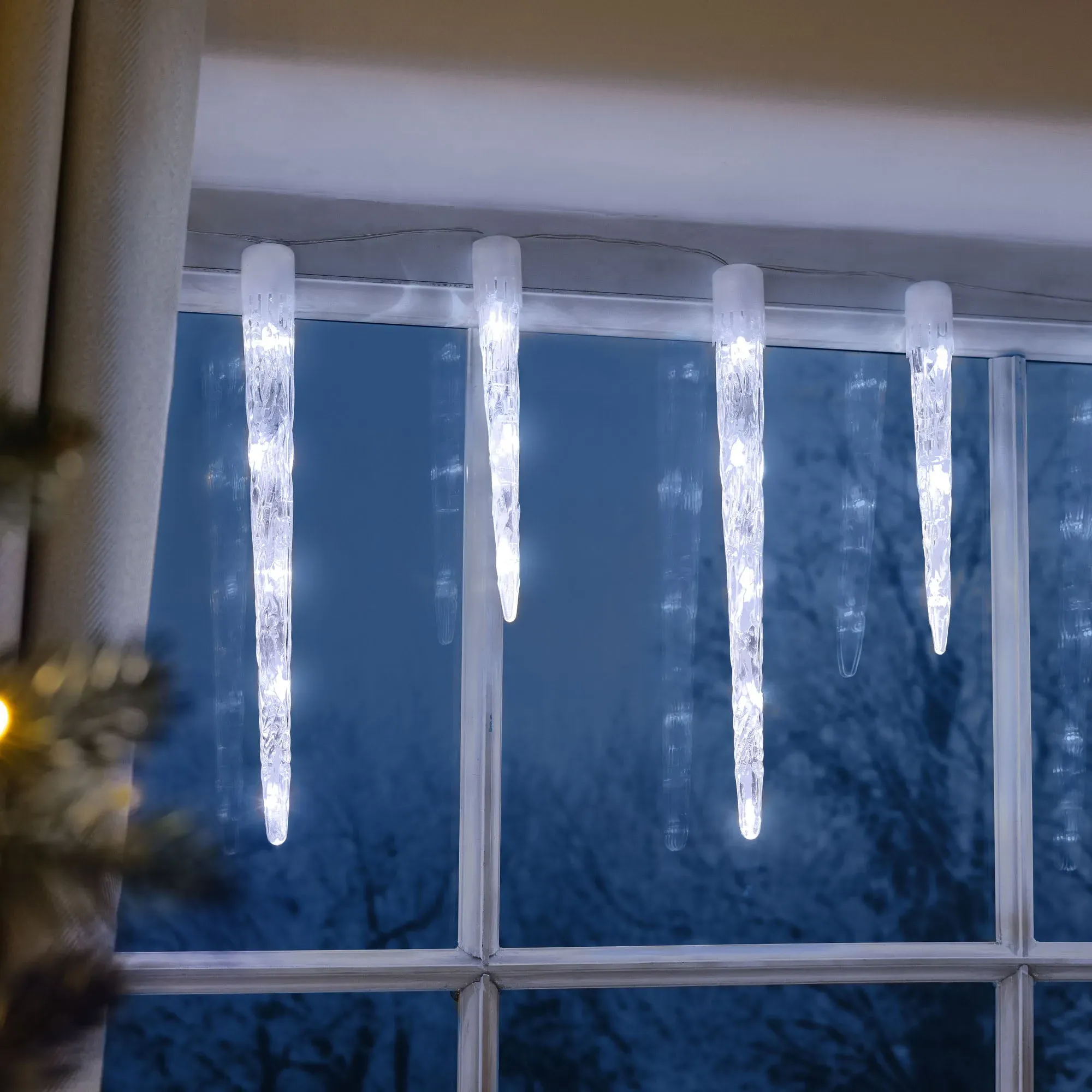 Battery-Powered Christmas Icicle Lights - Acrylic LED product