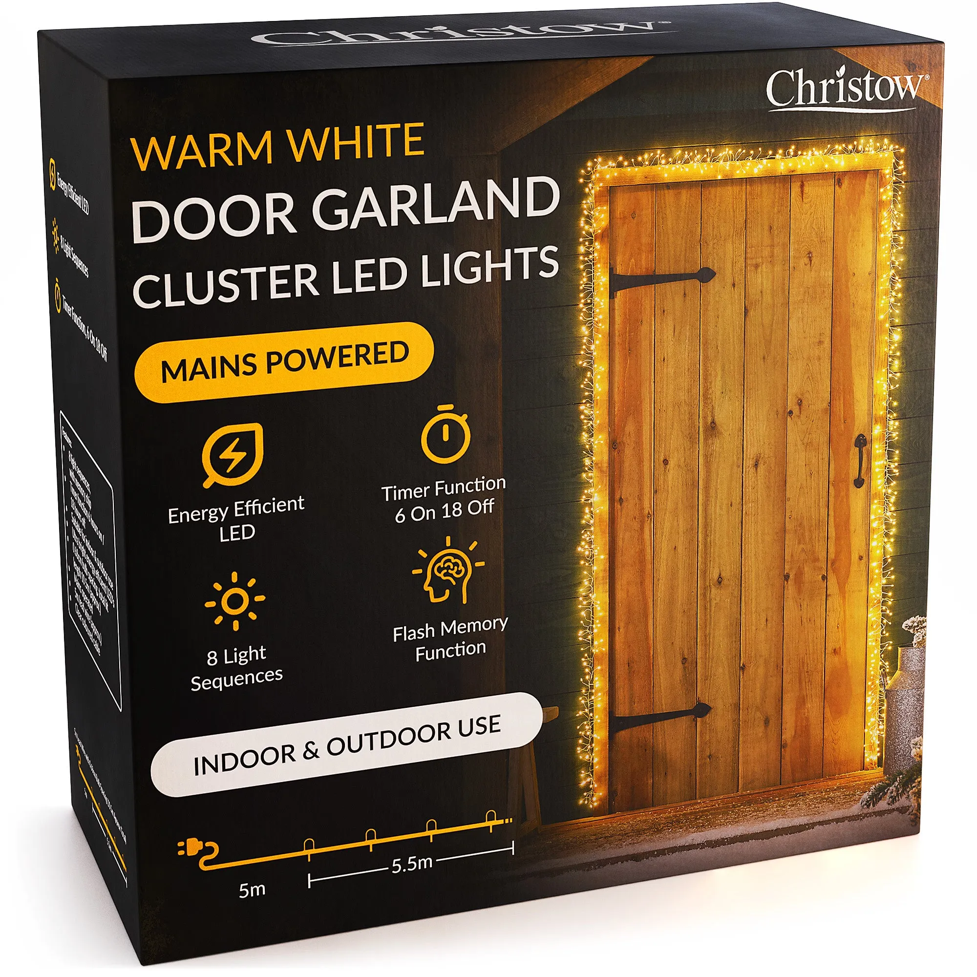 Christmas Cluster Light Door Garland - Micro LED alternate view