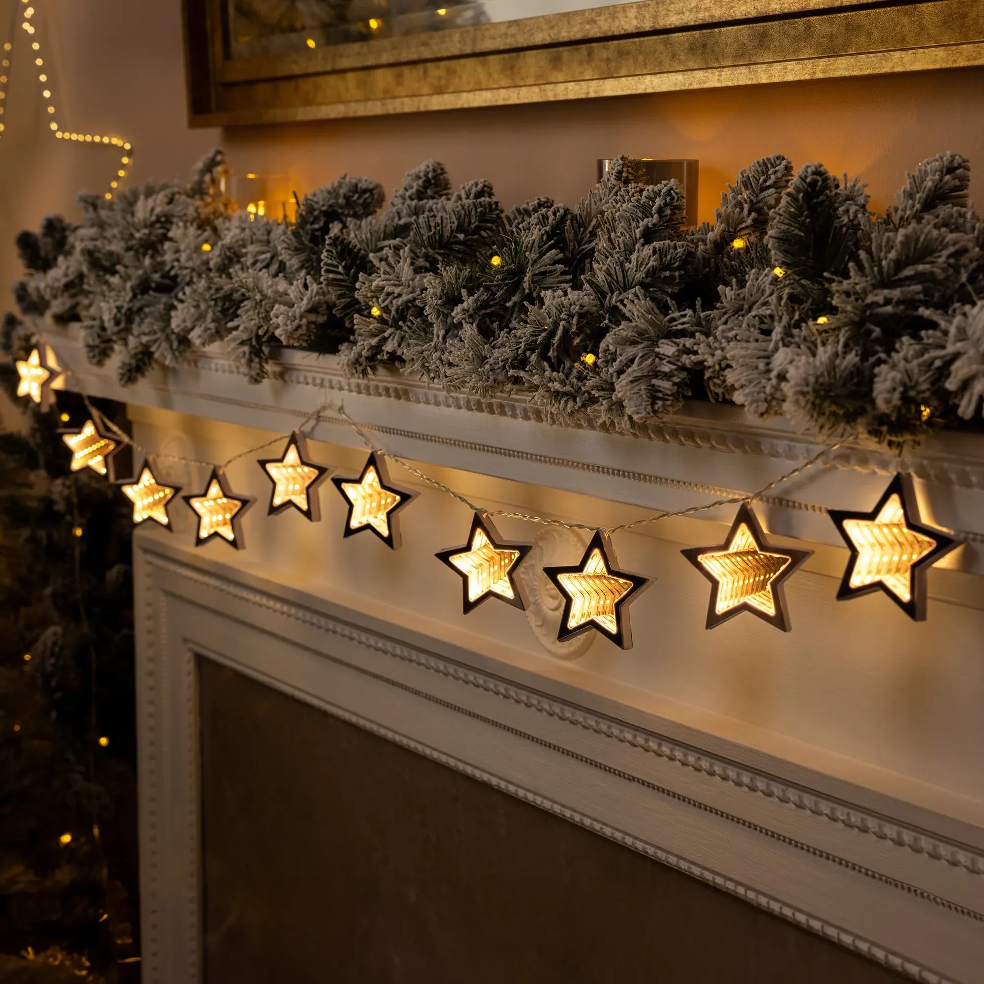 Christmas Star Infinity Light Garland - Warm White alternate view