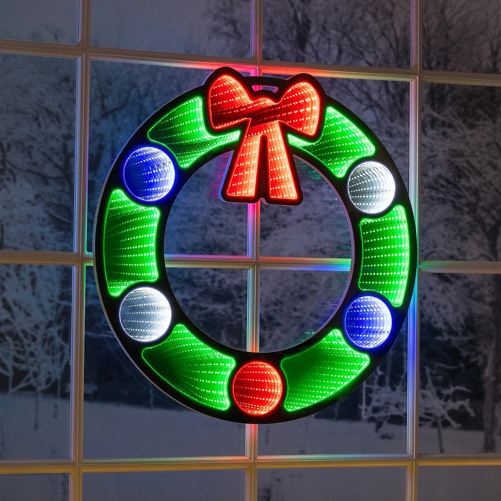 Christmas Wreath Infinity Light - LED, Mirror product