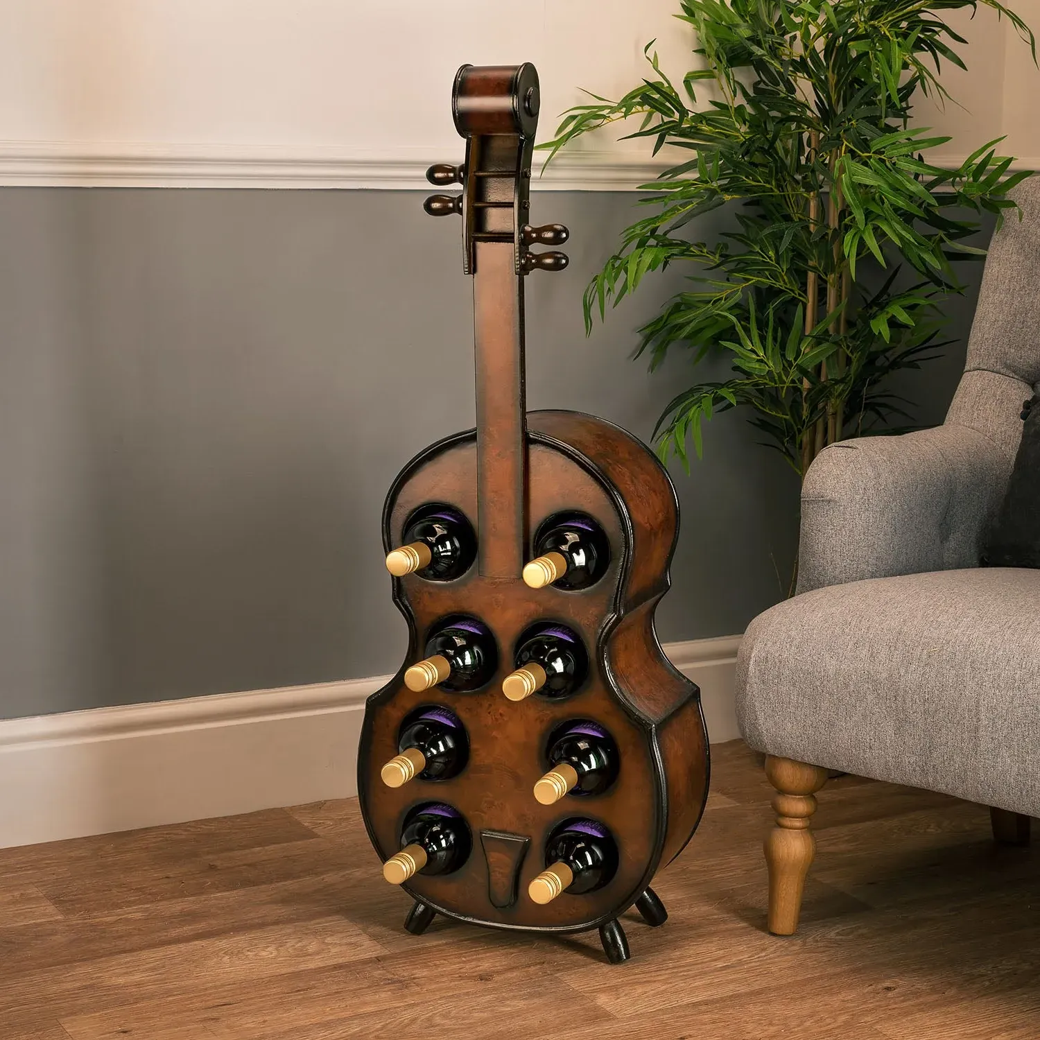 Christow Cello 8 Bottle Wine Rack - Mahogany, Wood product