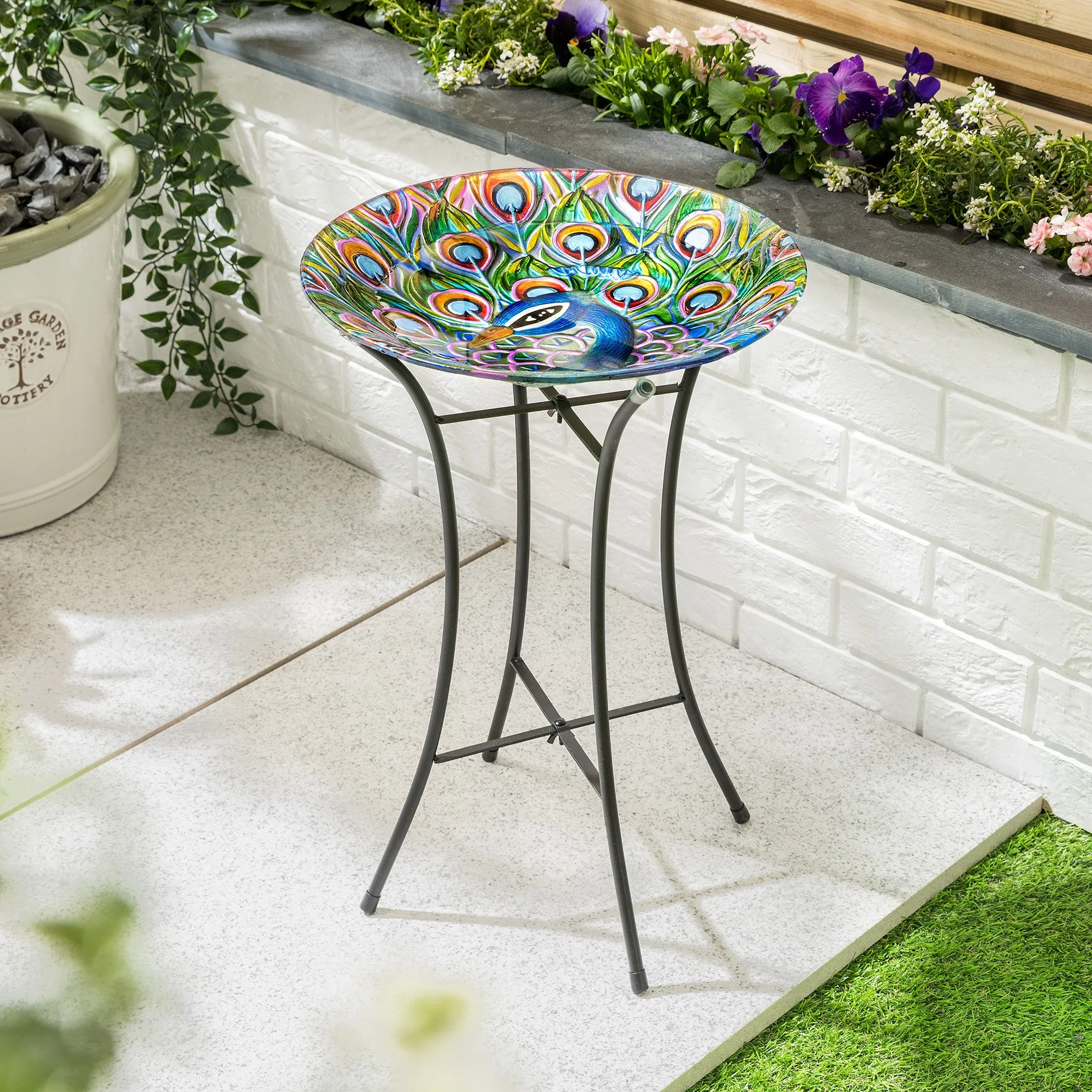 Christow Glass Bird Bath with Stand alternate view