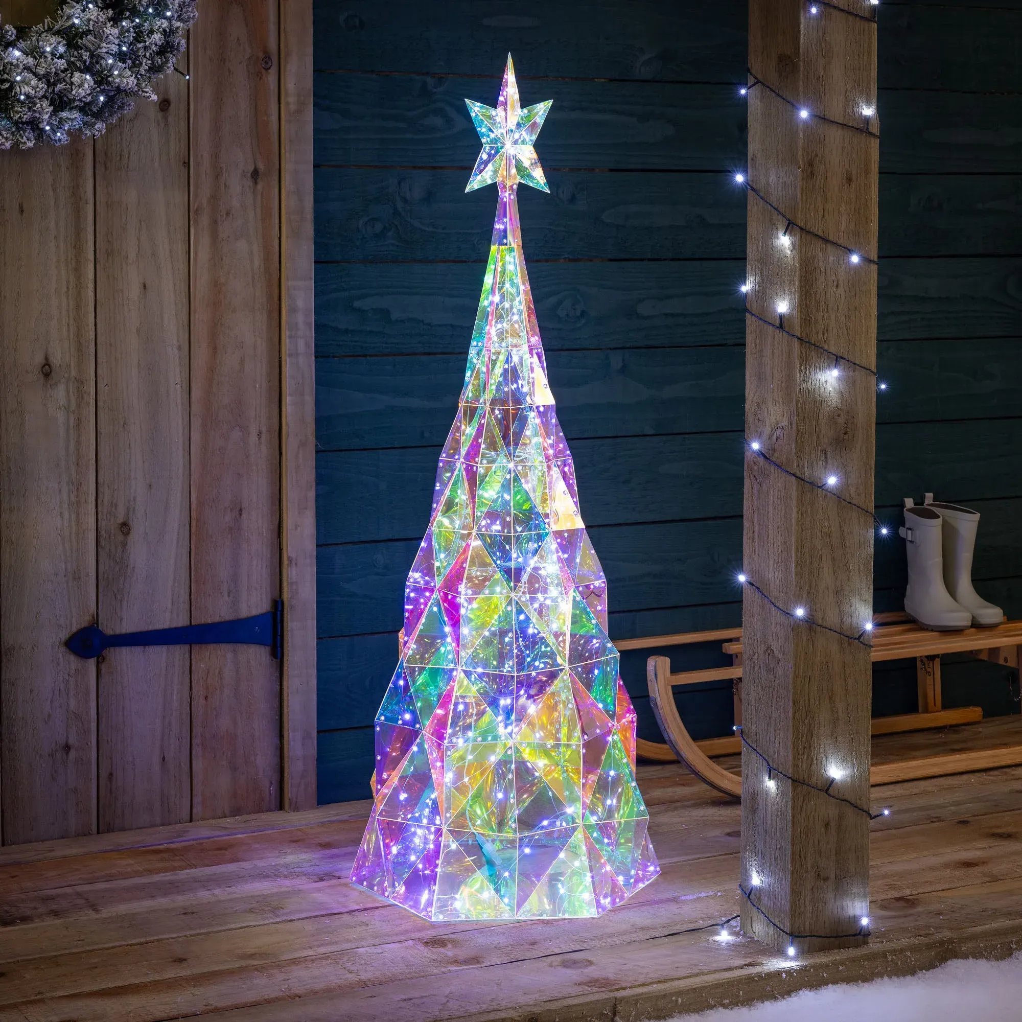 Christow Large Iridescent Christmas Tree with LED Lights alternate view