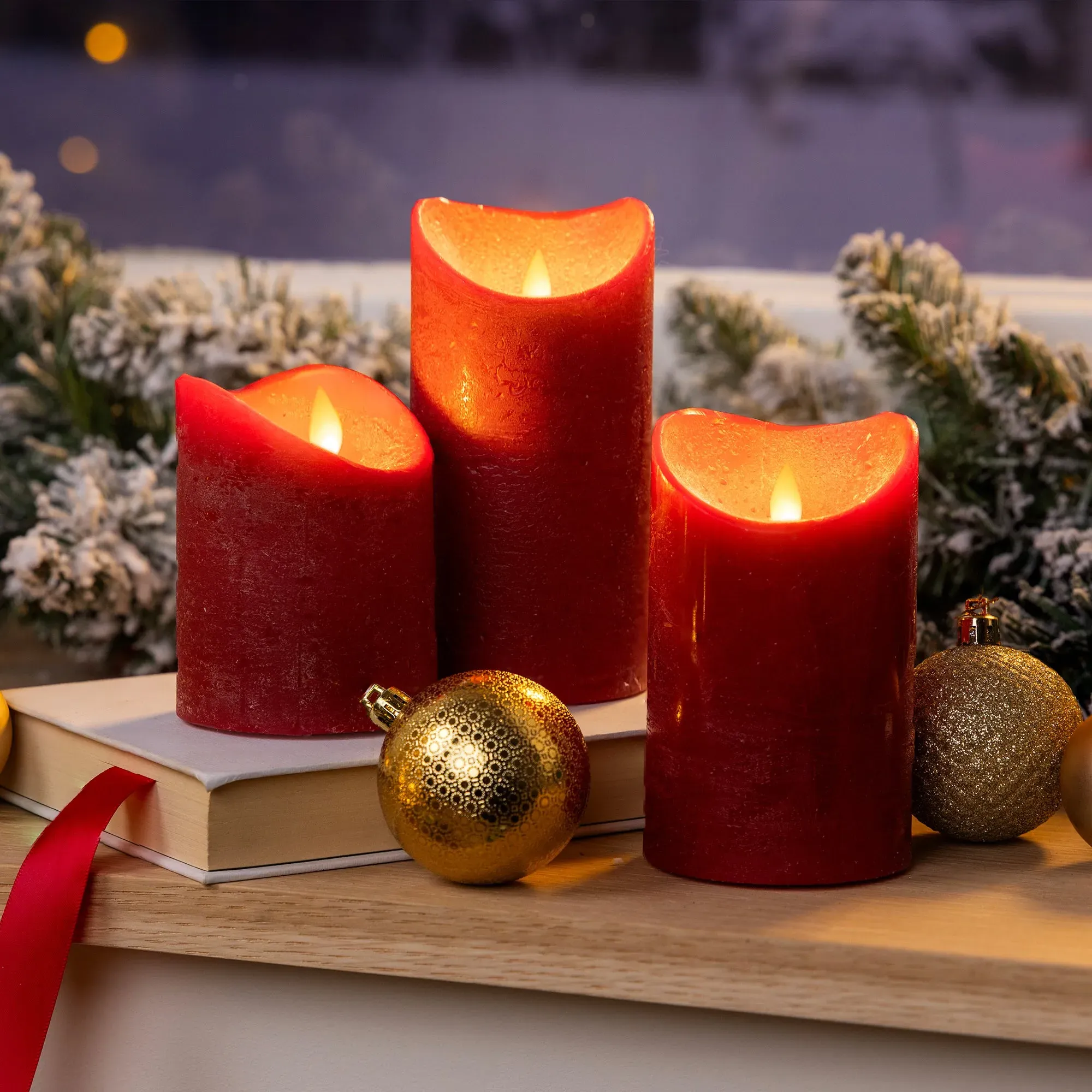 Flicker Flame LED Candles Set of 3 product