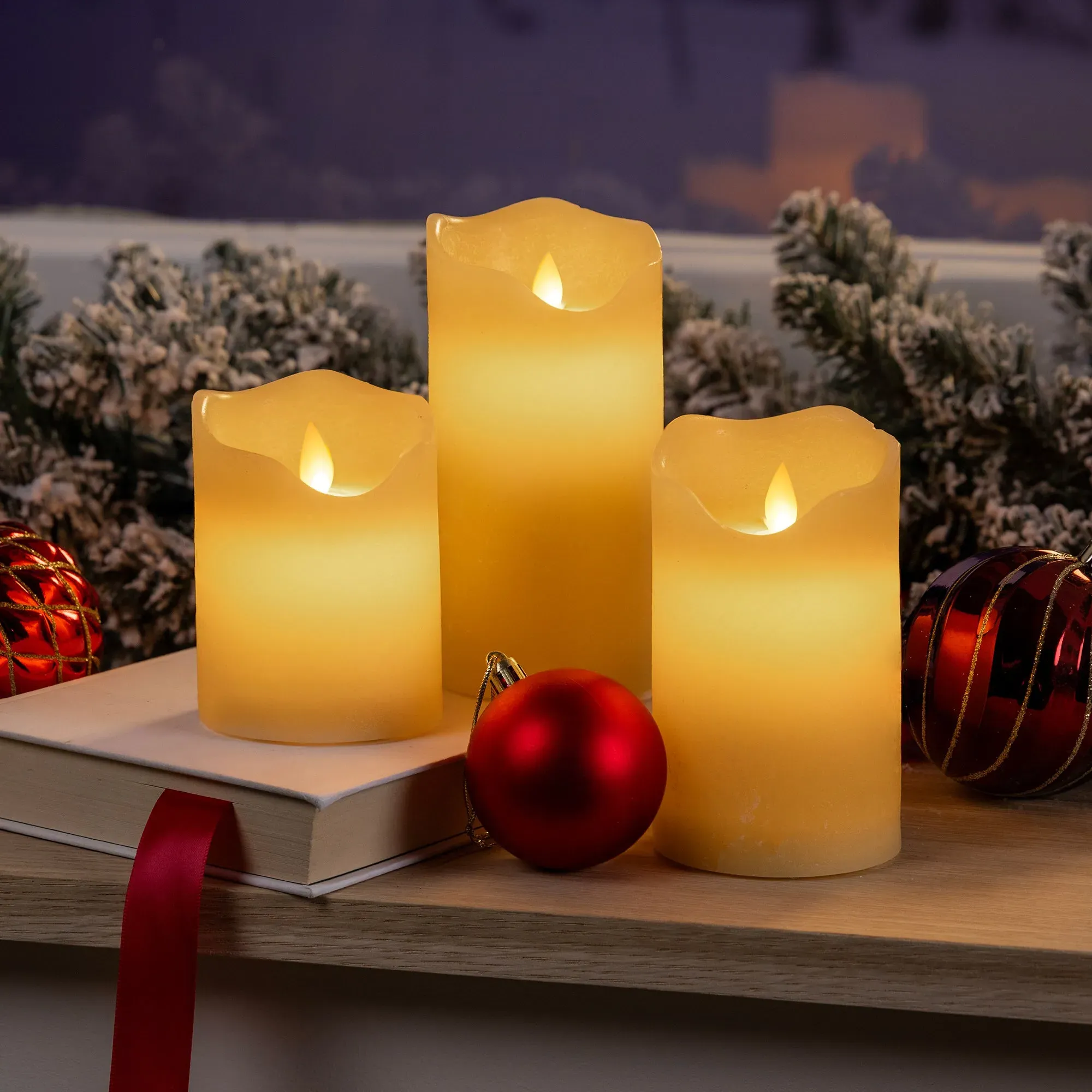 Flicker Flame LED Candles with Remote - Set of 3 product