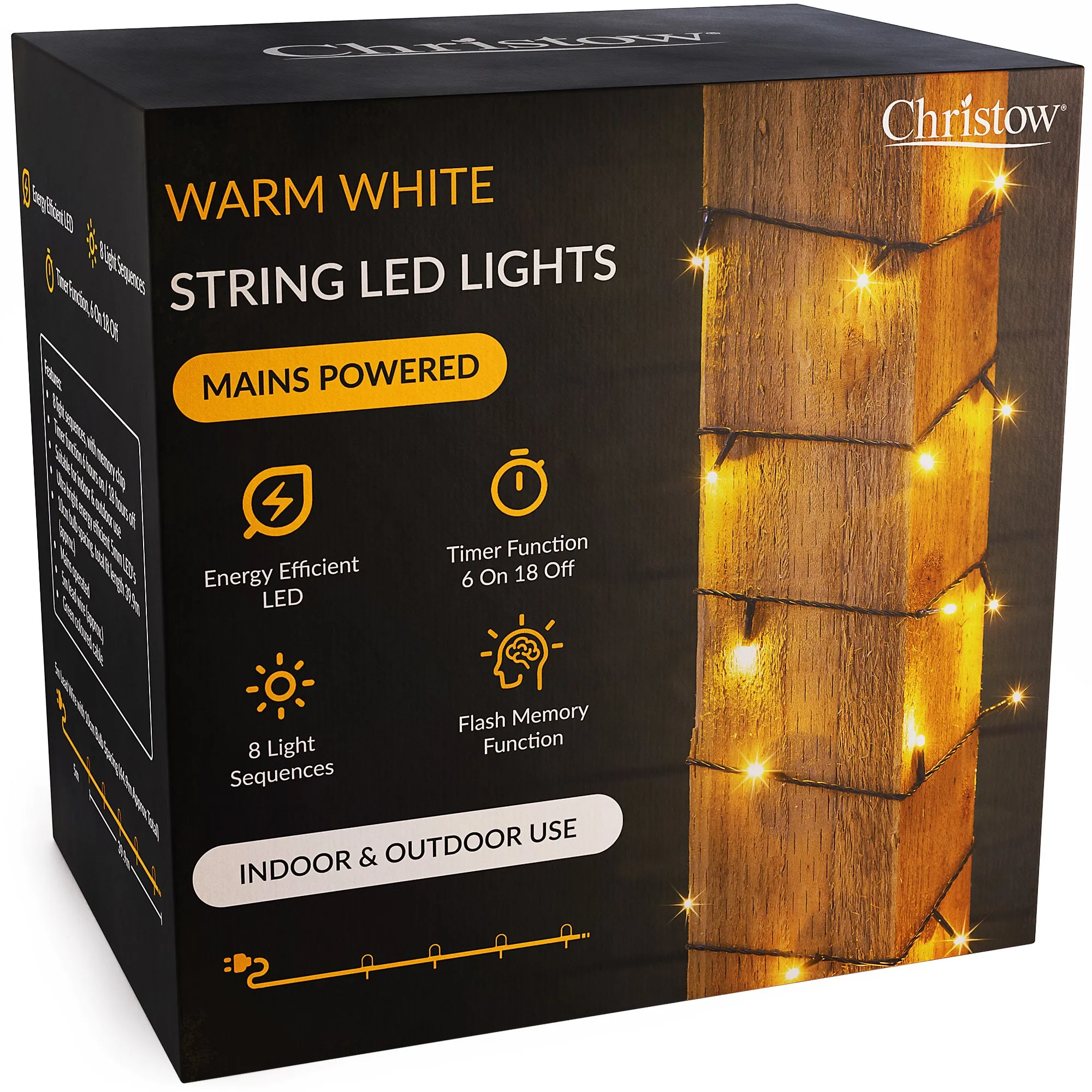 LED Christmas String Lights with Timer alternate view