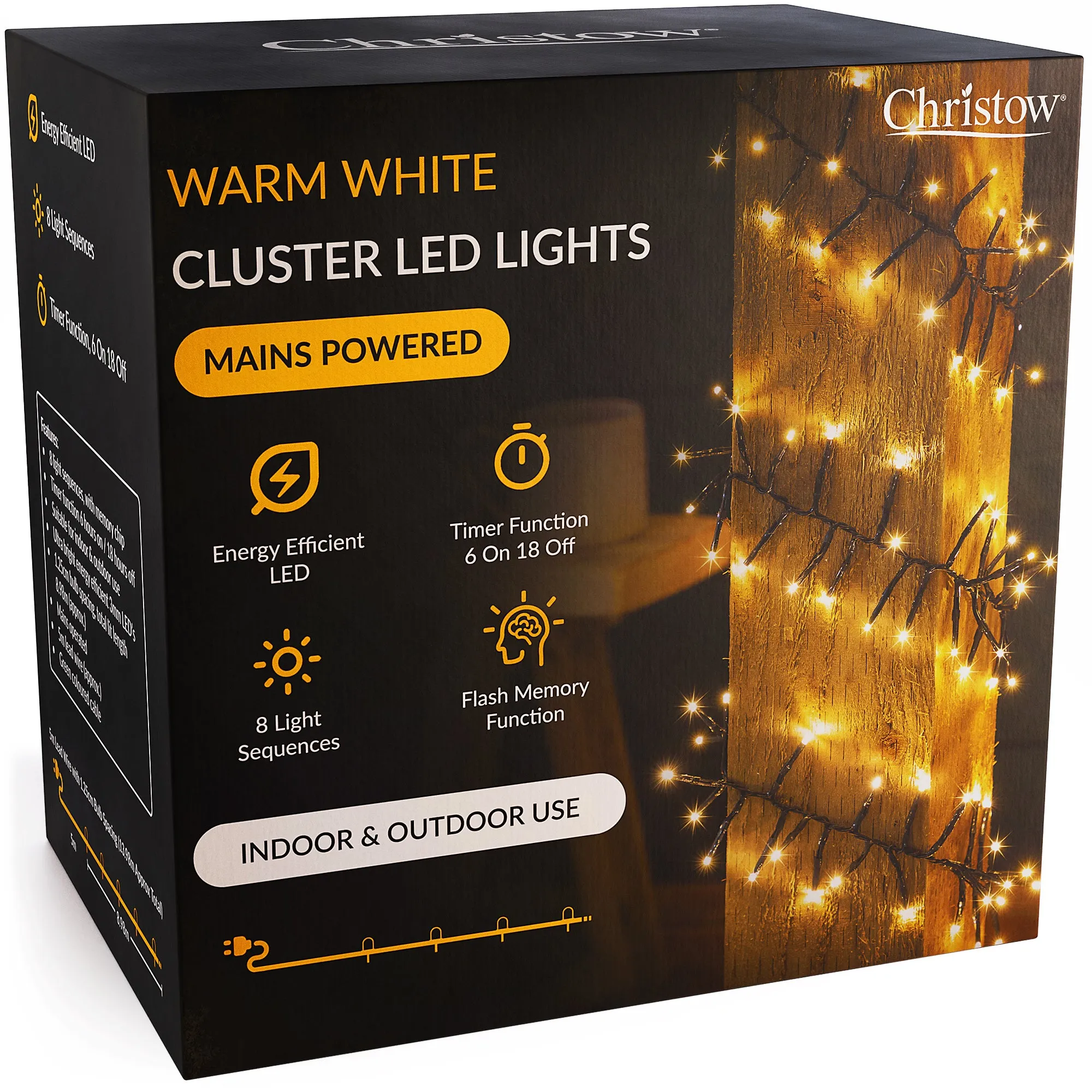 LED Cluster Christmas Lights with Timer alternate view