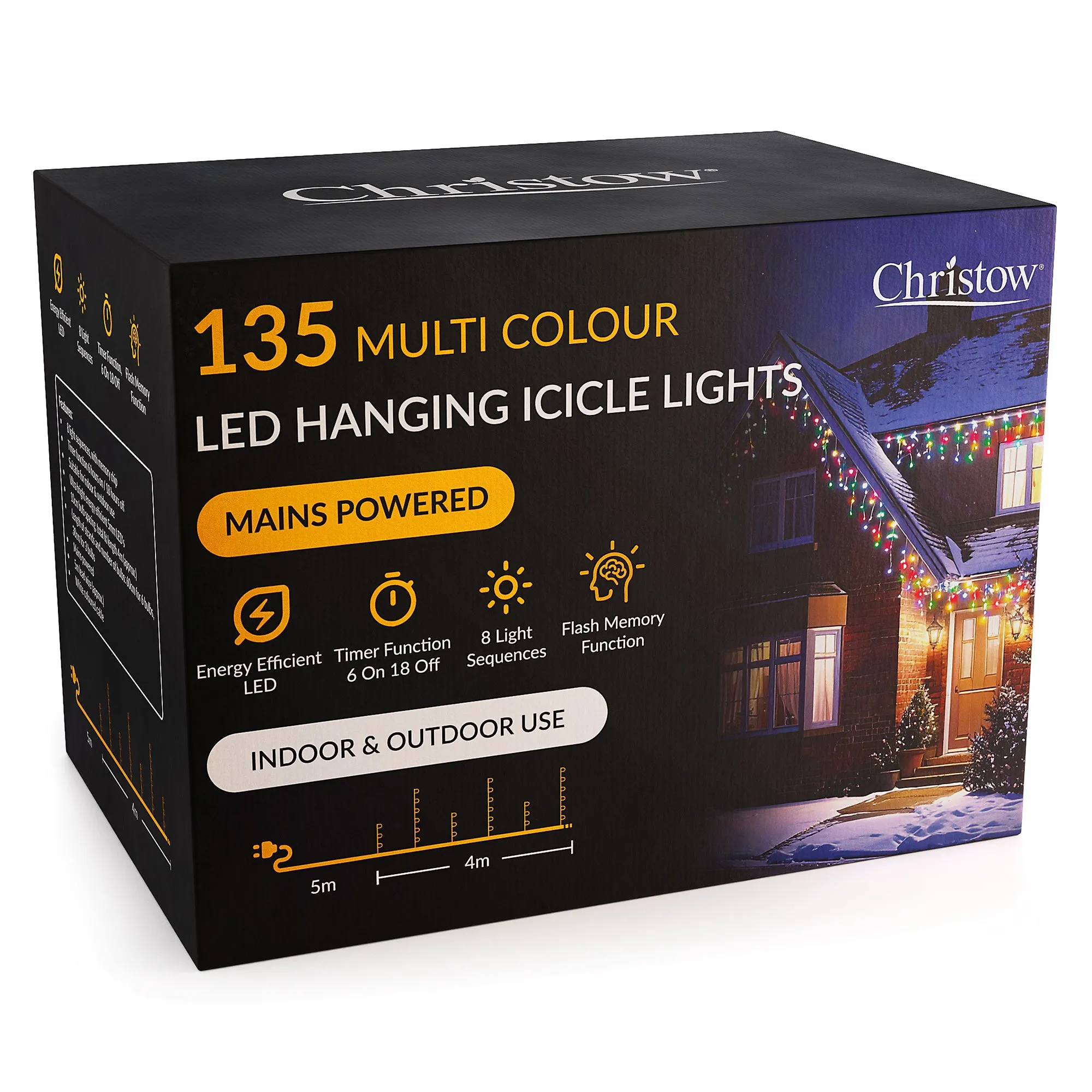 LED Hanging Icicle Christmas Lights with Timer product