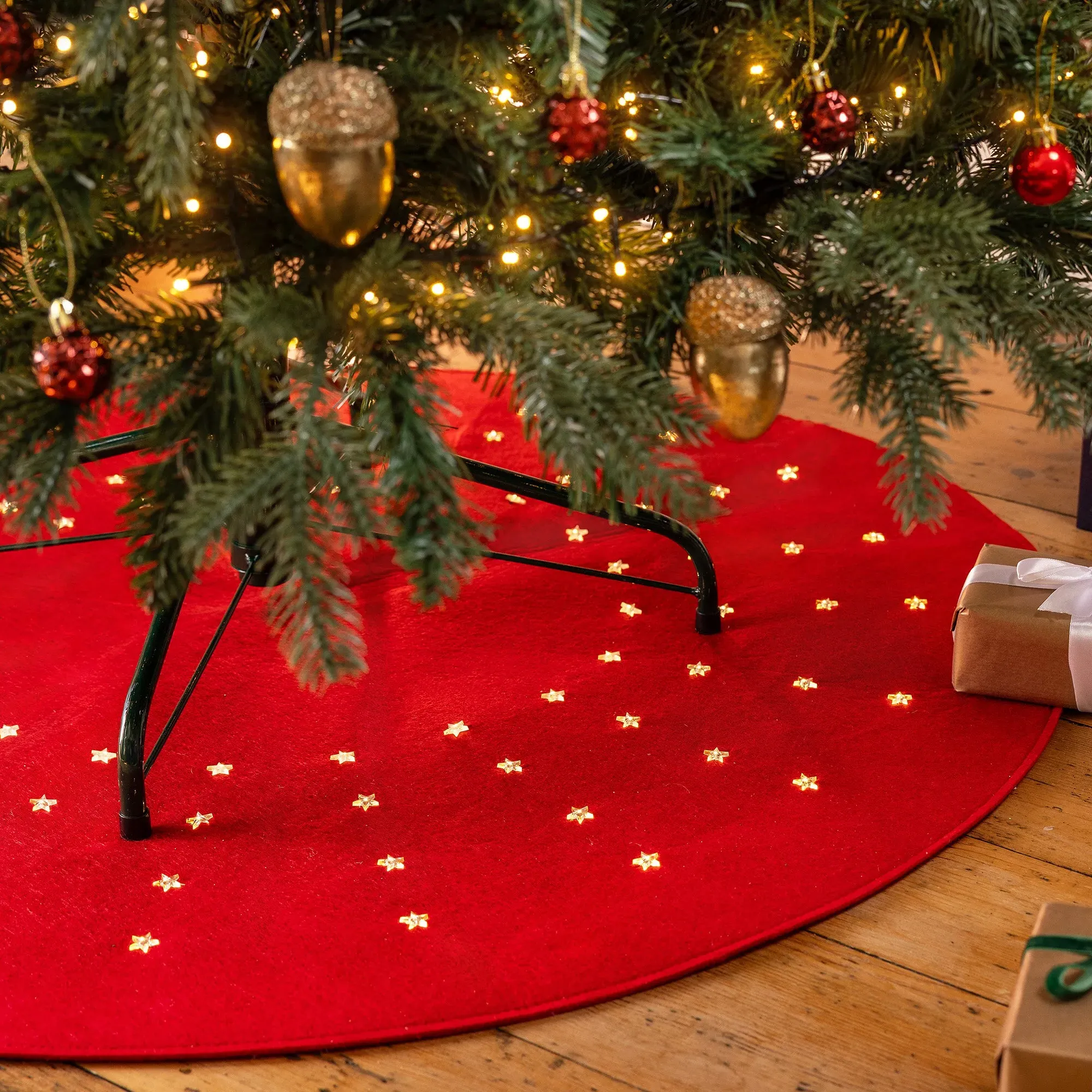 Light Up Christmas Tree Mat with LED Stars - Felt alternate view