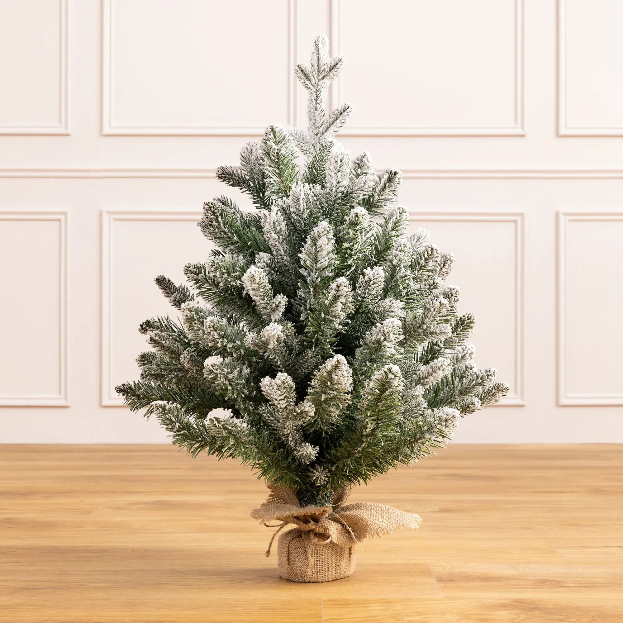 Mini Flocked Artificial Christmas Tree - White, PVC/PE product