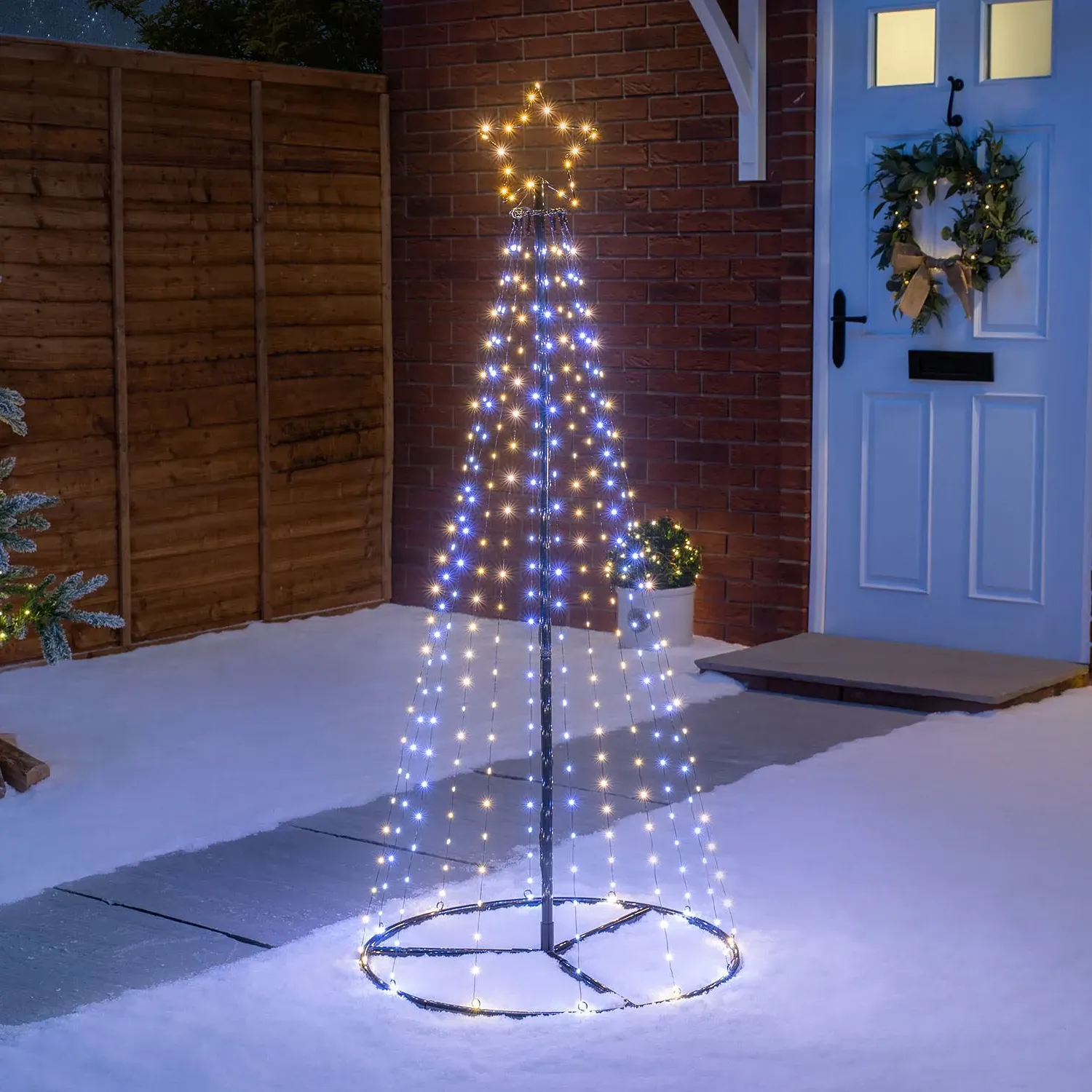 Mixed White LED Maypole Christmas Tree - Black, Metal alternate view