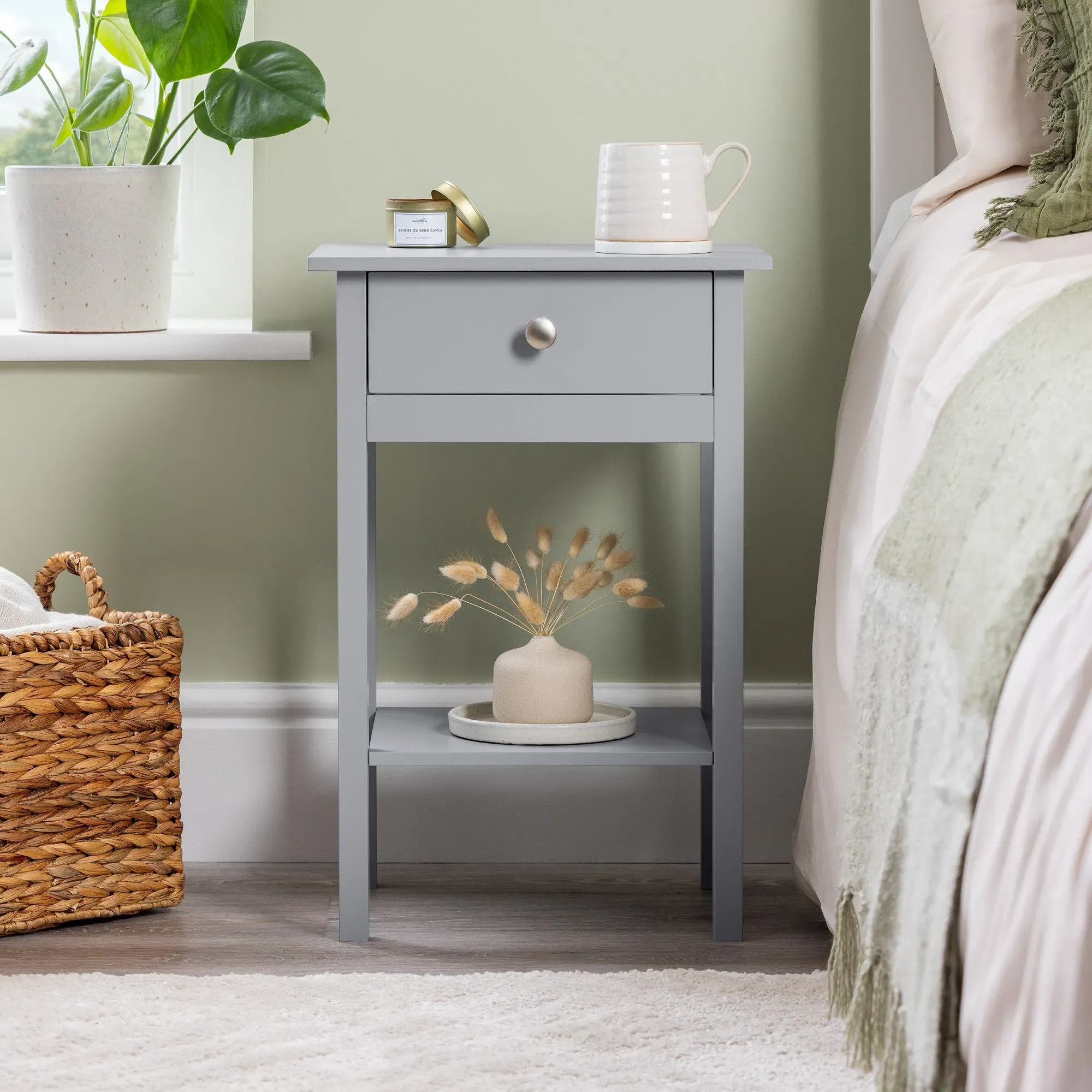 Modbury Bedside Table with Shelf and Drawer product