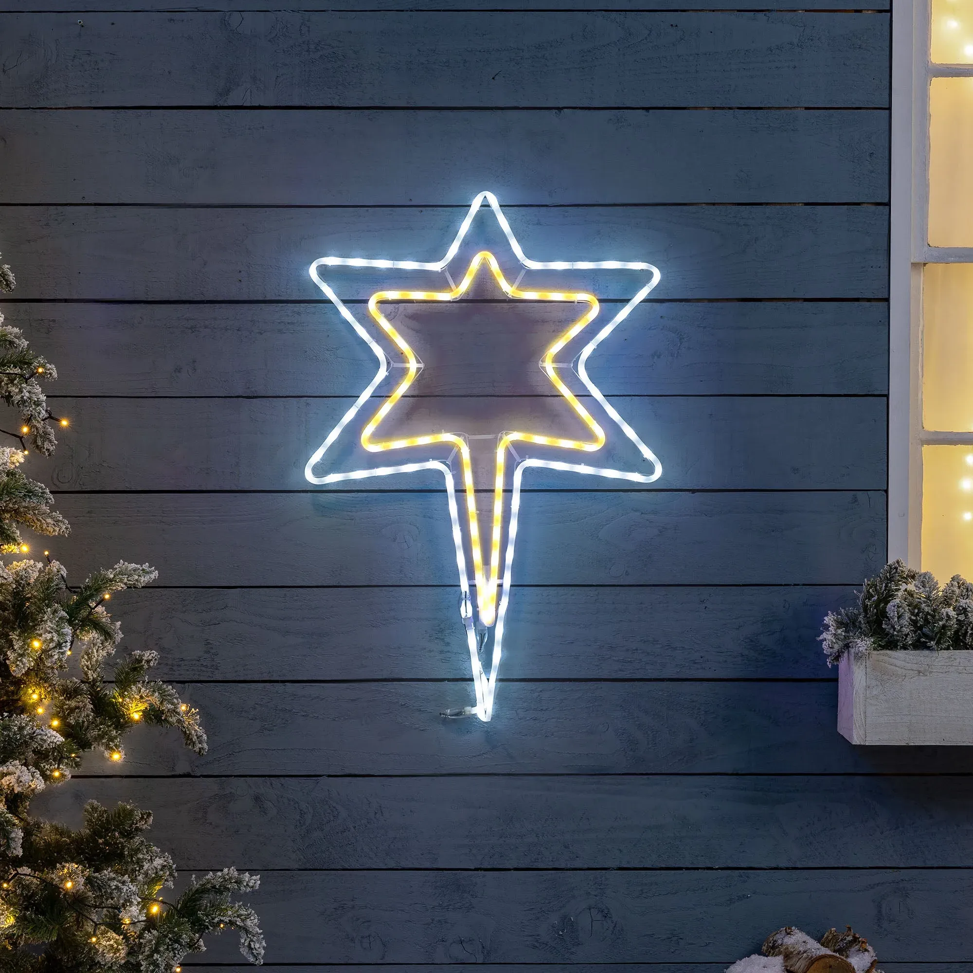 North Star Christmas Wall Light - White, Rope Light alternate view