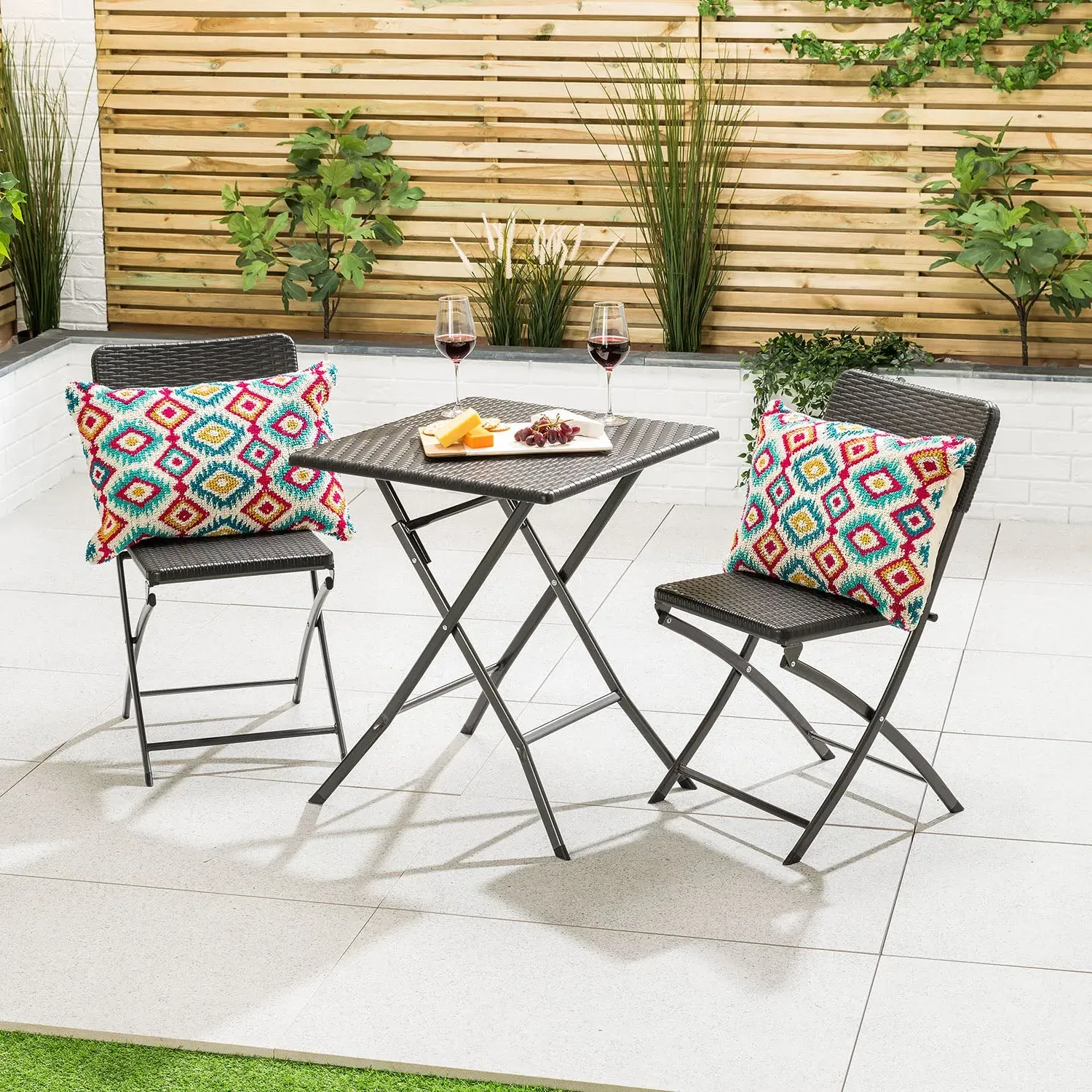Rattan Effect 3-Piece Bistro Set - Folding alternate view