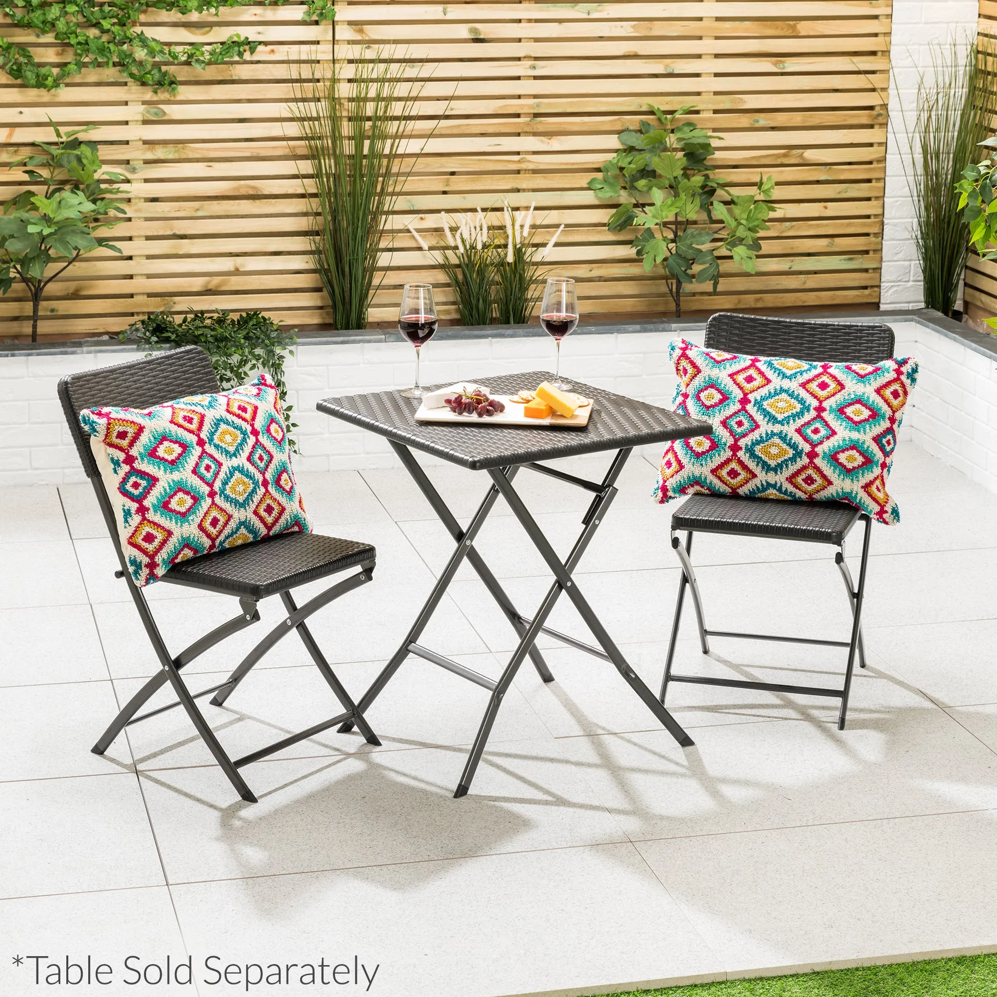 Rattan Effect Folding Garden Chairs - 2 Pack product