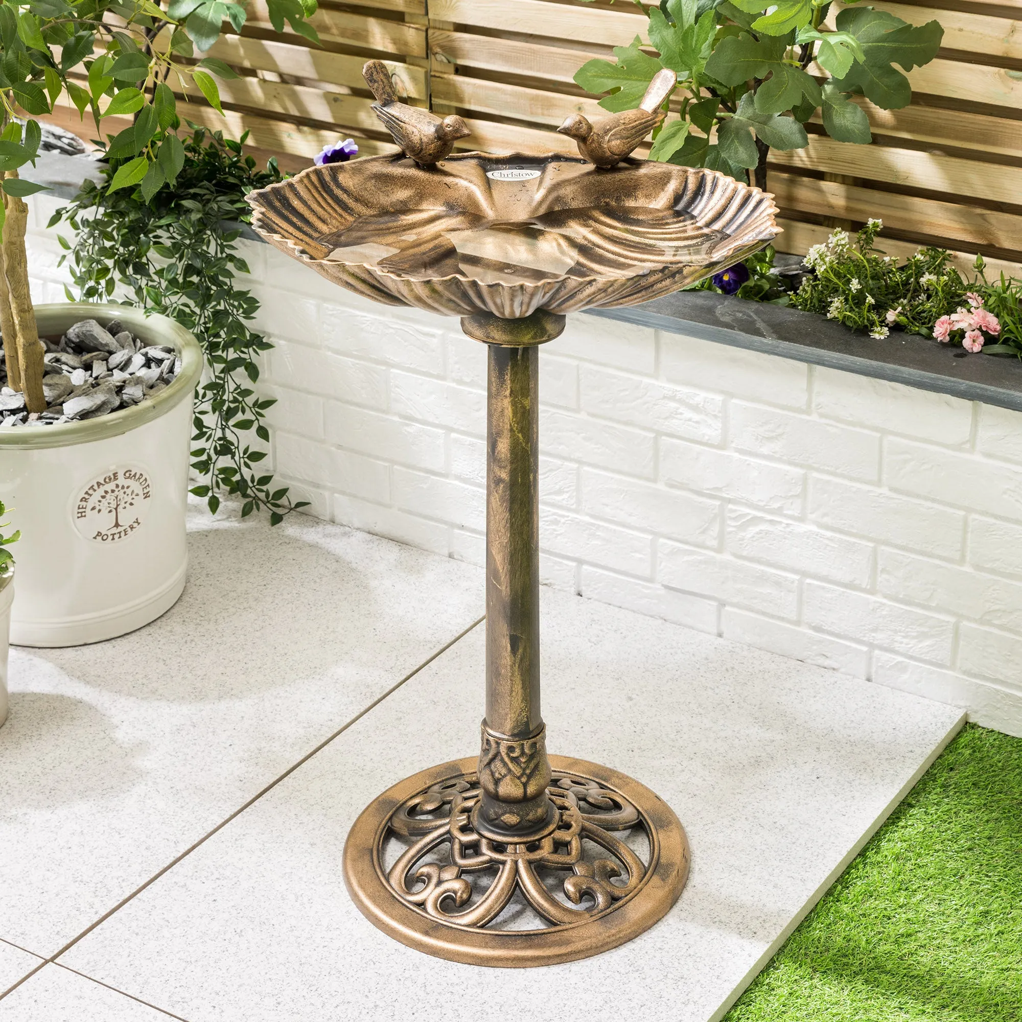 Resin Clamshell Bird Bath - Resin alternate view