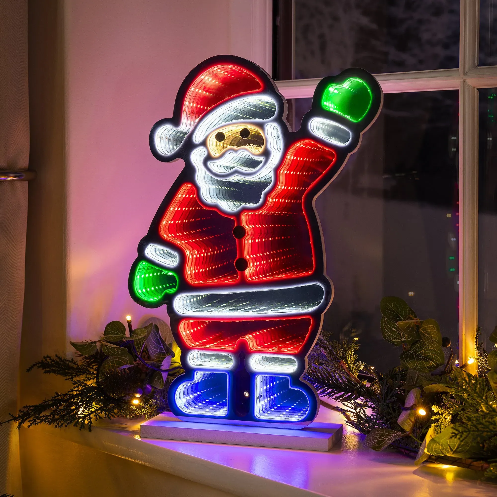 Santa Infinity Light - Red, Green, Blue, Warm White LED alternate view