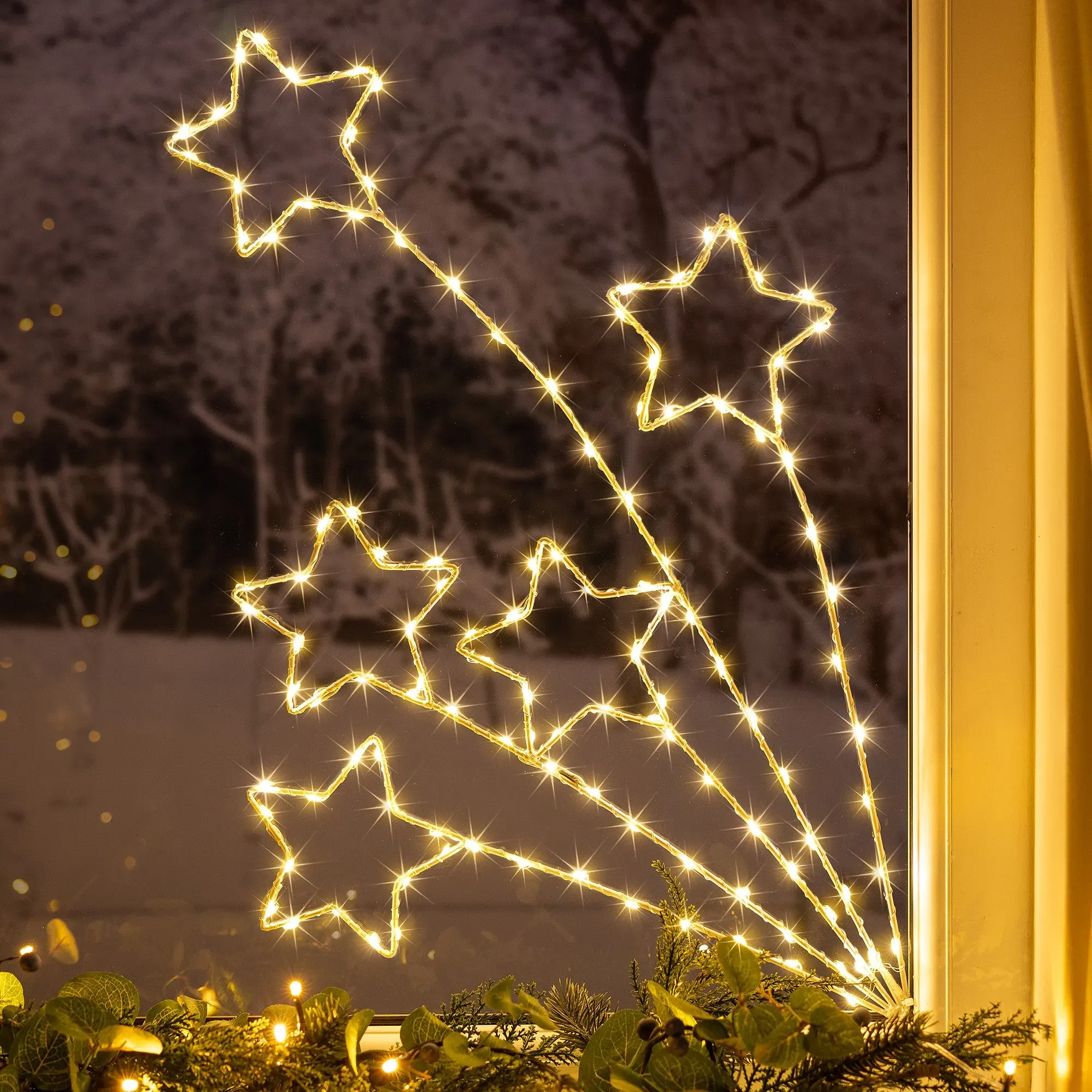 Shooting Star Micro LED Christmas Light - White Metal alternate view