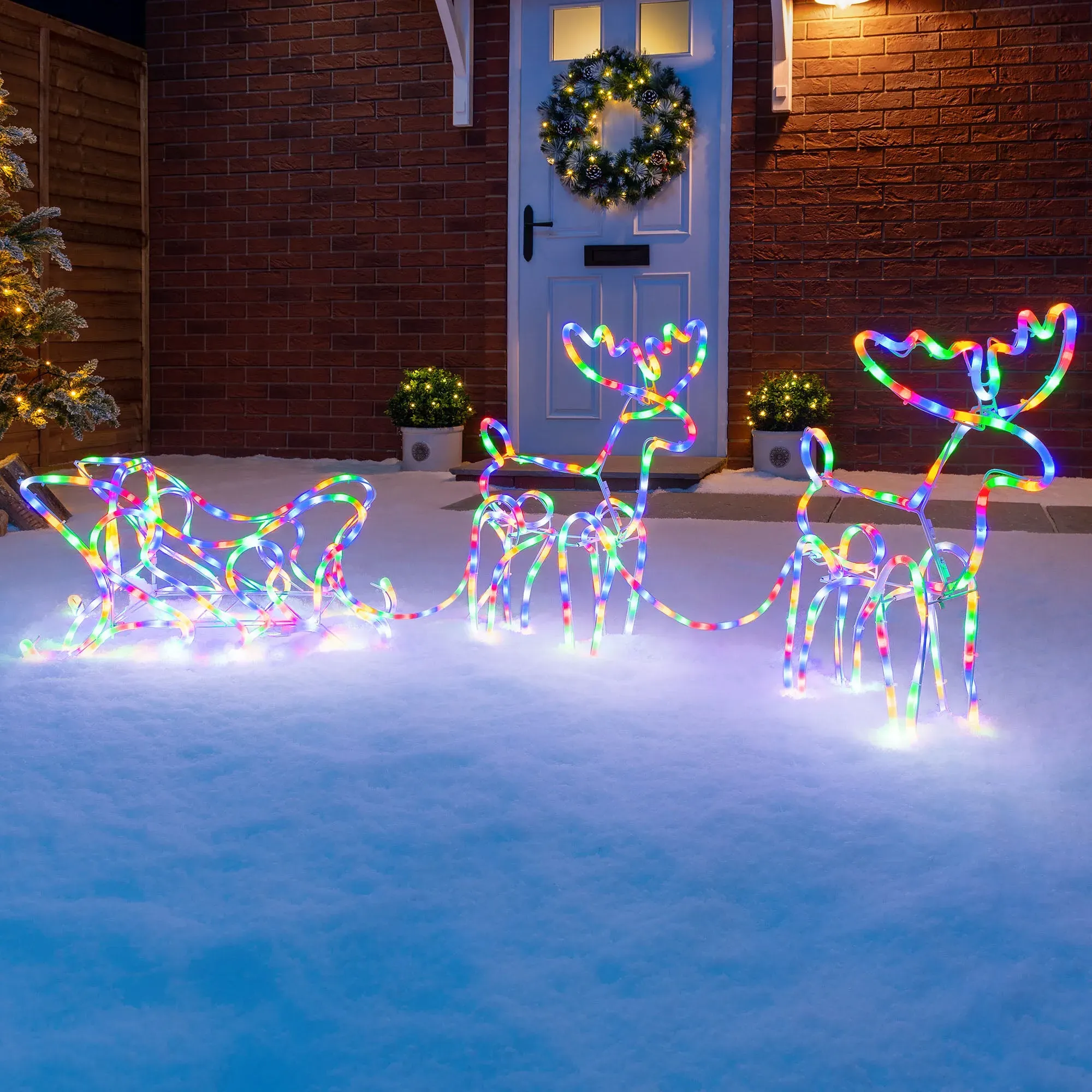Sleigh & Reindeer LED Christmas Light - Multicolour product