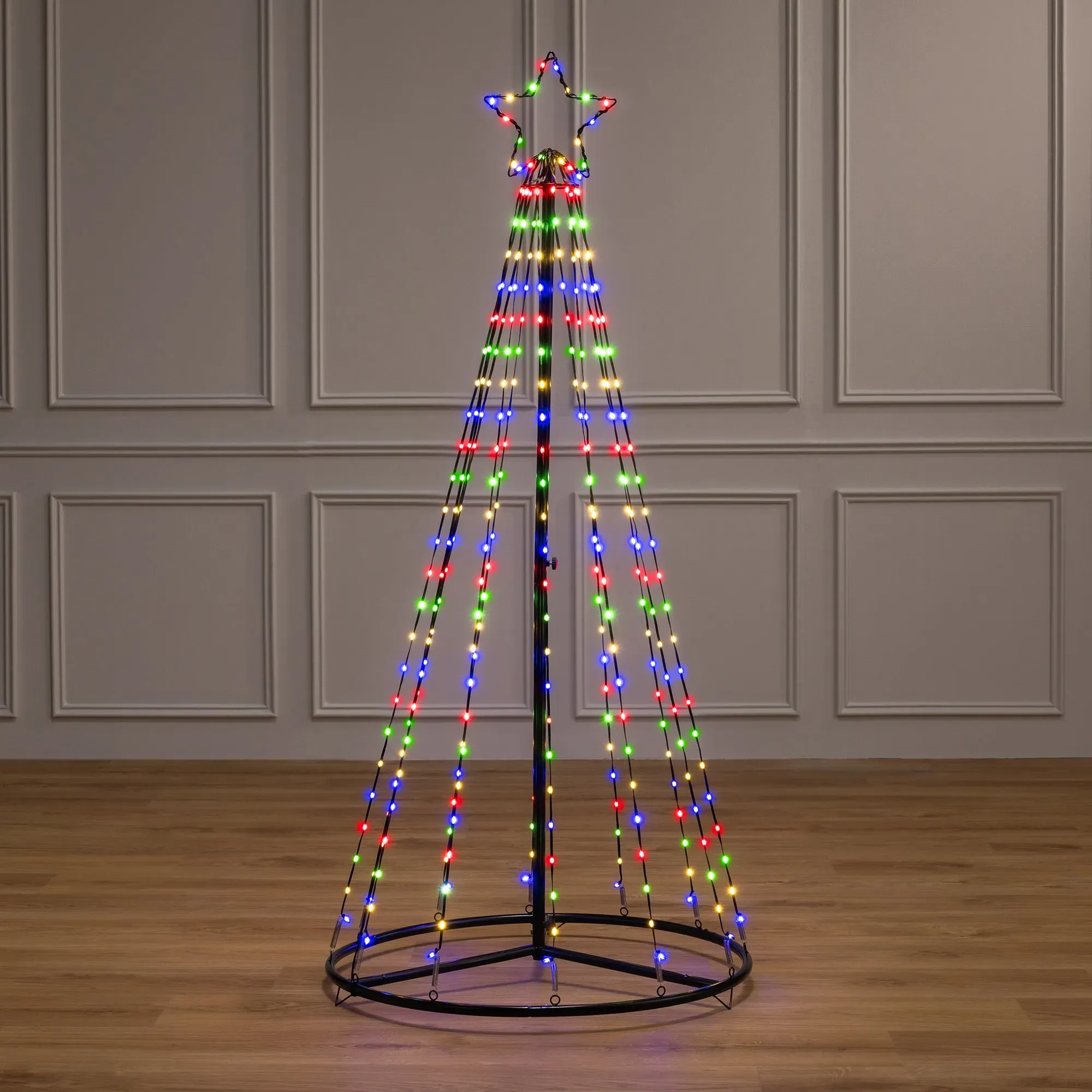 SnowFall LED Maypole Christmas Tree - Black, Metal product