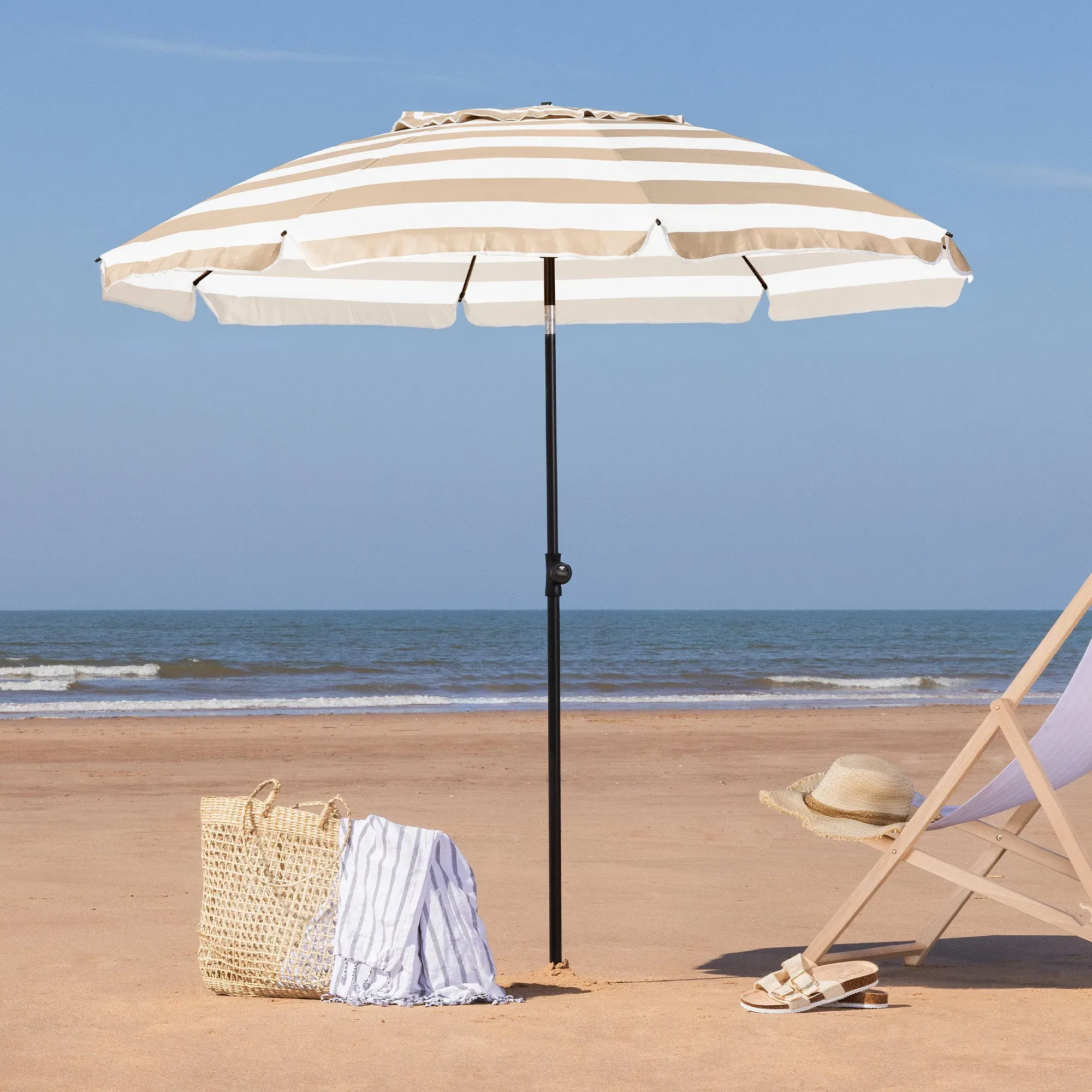 Striped Beach Parasol - 2m alternate view