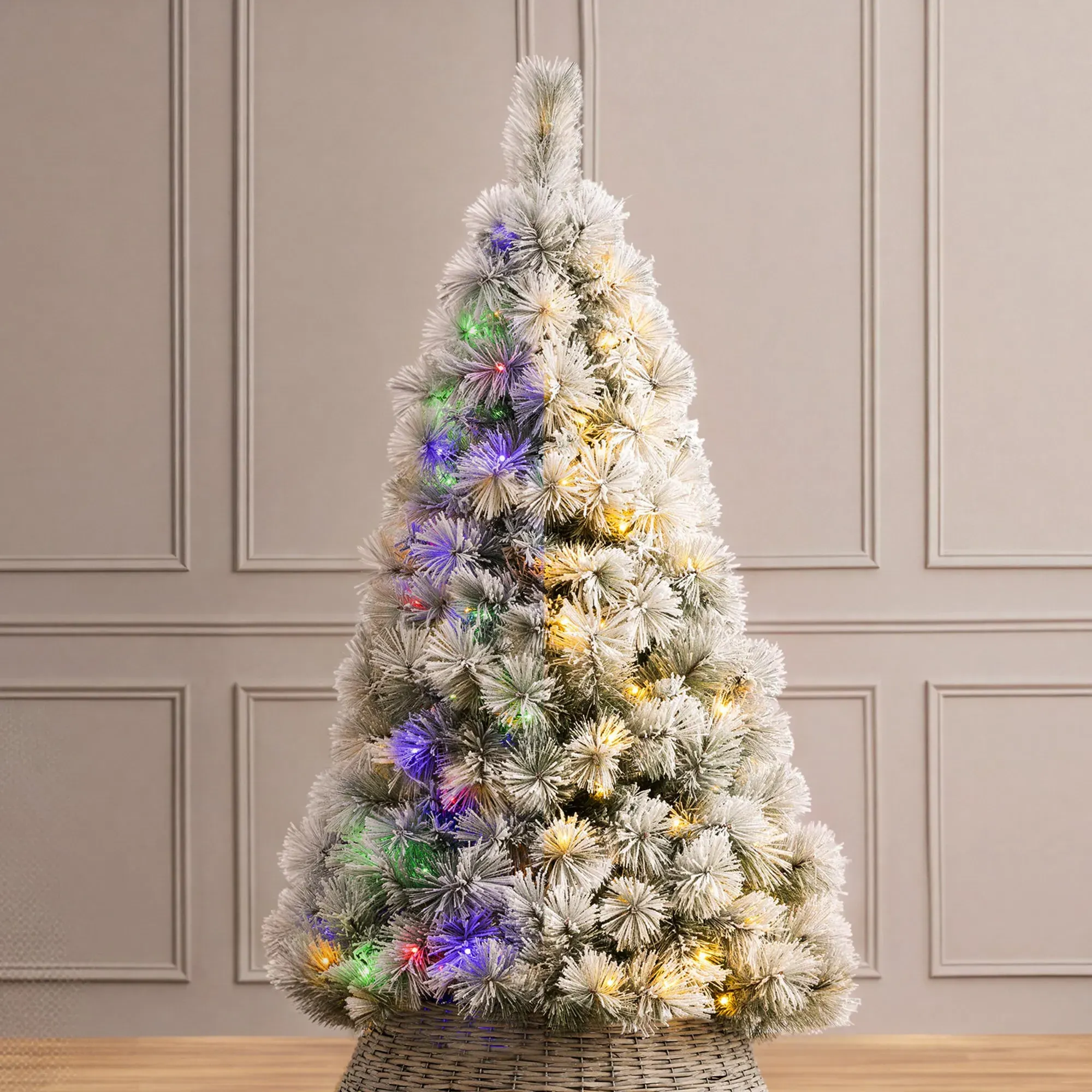 Valmorel Pre-Lit Flocked Artificial Christmas Tree - PVC alternate view