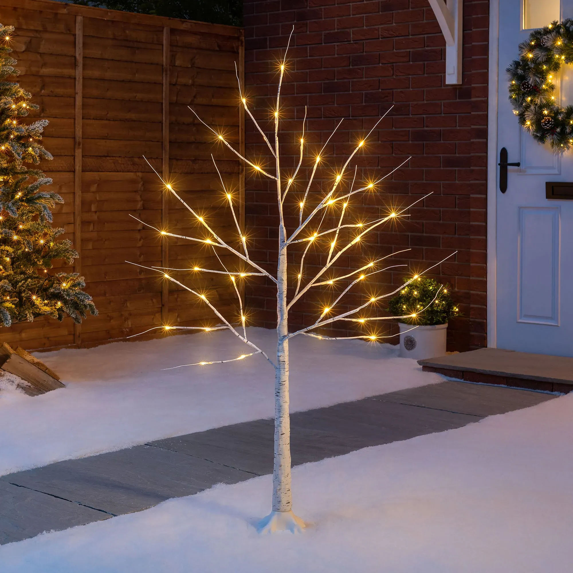 White Birch Pre-Lit LED Christmas Tree - White alternate view