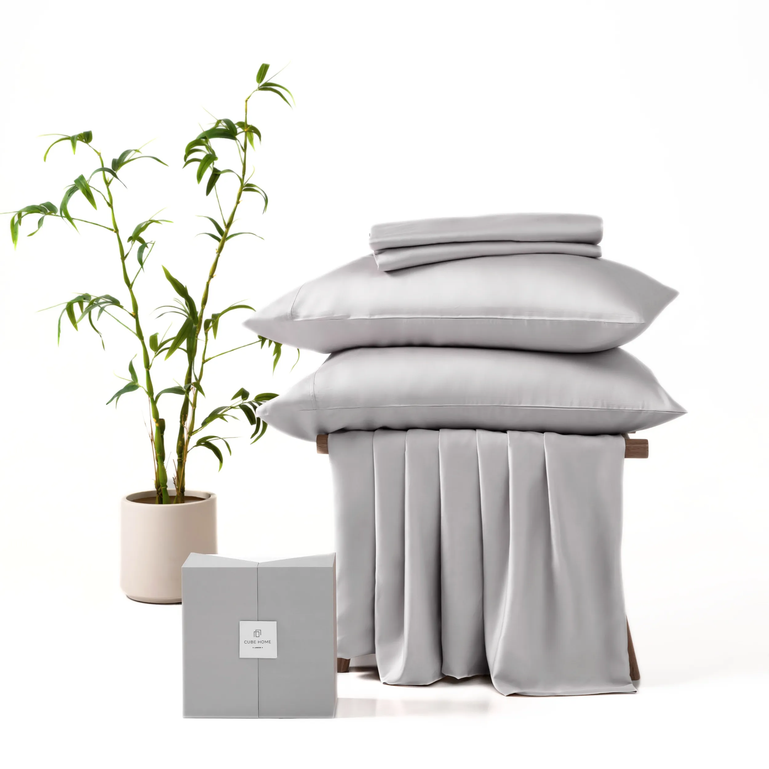 CUBE HOME Bamboo Bedding Set - Light Grey, Bamboo alternate view