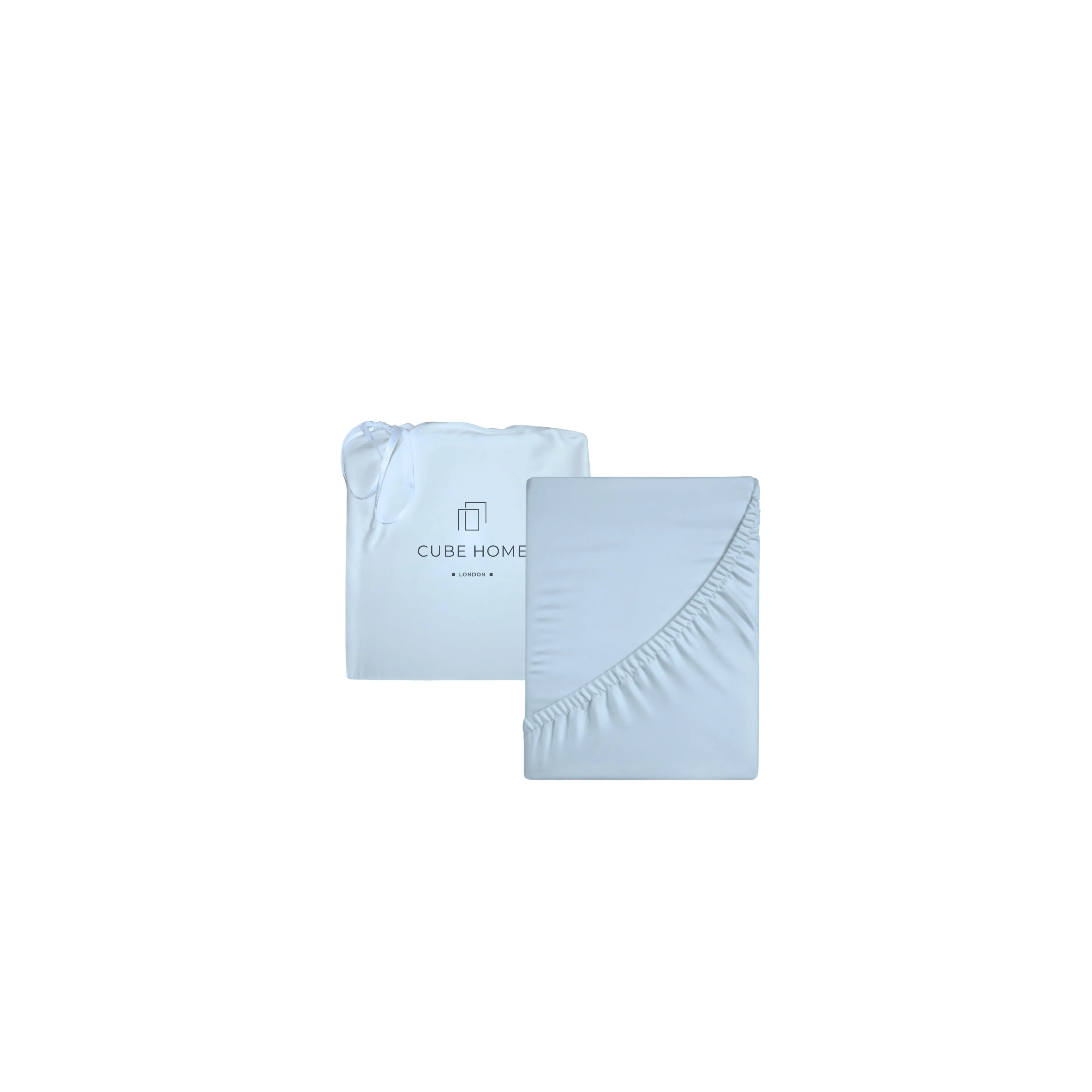 CUBE HOME Deep Pocket Fitted Sheet - Light Blue, Bamboo alternate view