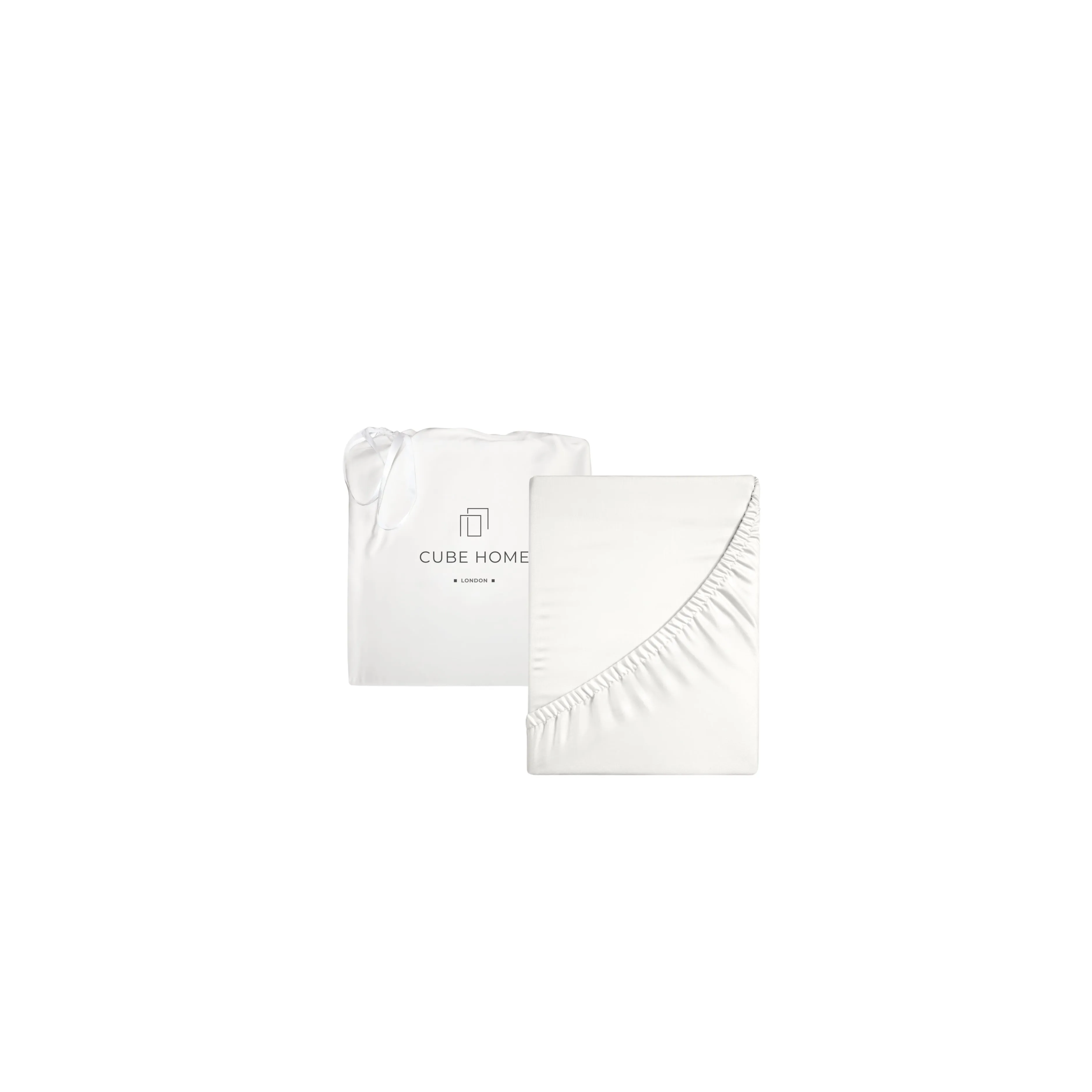 CUBE HOME Deep Pocket Fitted Sheet - White, Bamboo alternate view