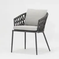 Bajo Rope and Aluminum Dining Chair - Slate Grey alternate view