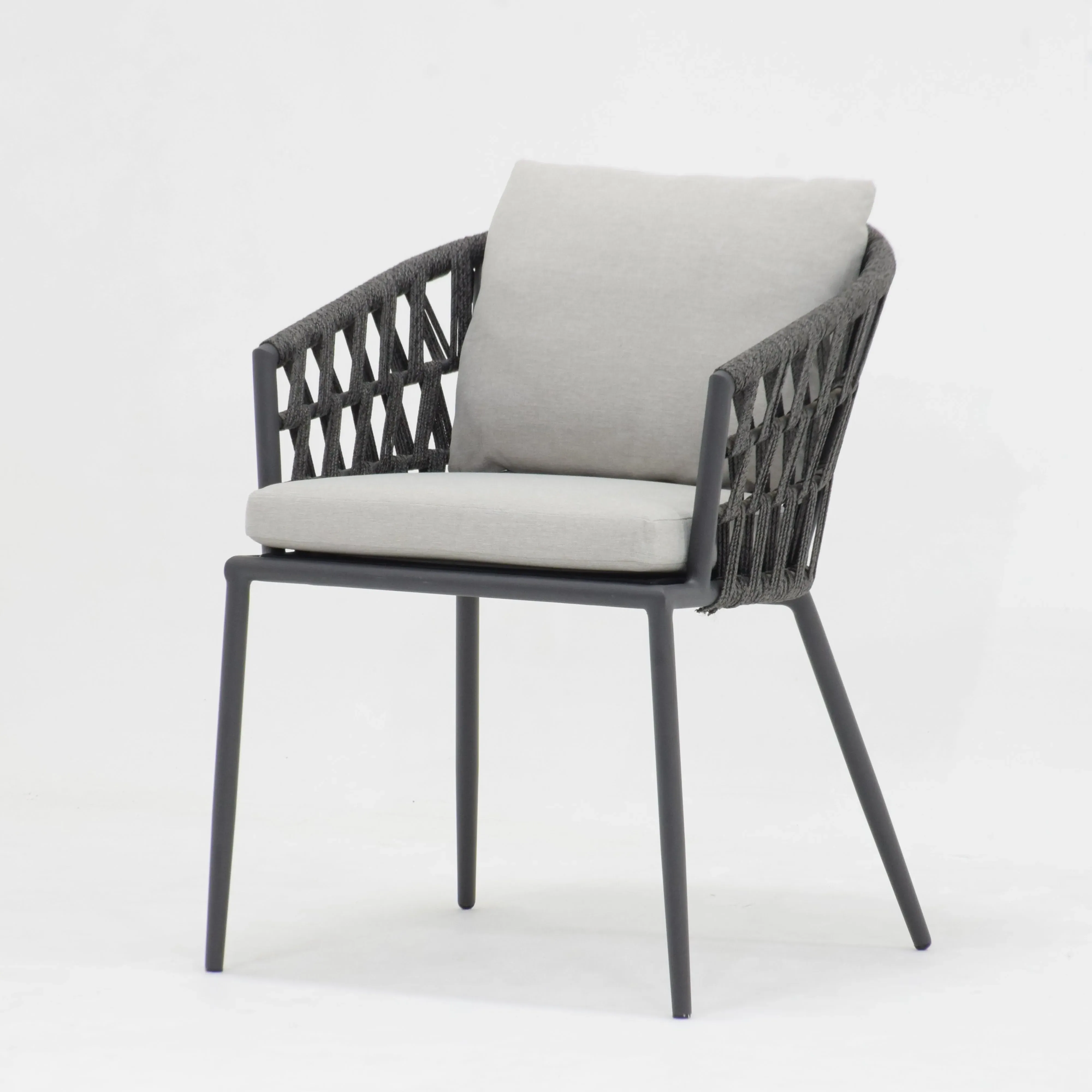 Bajo Rope and Aluminum Dining Chair - Slate Grey product