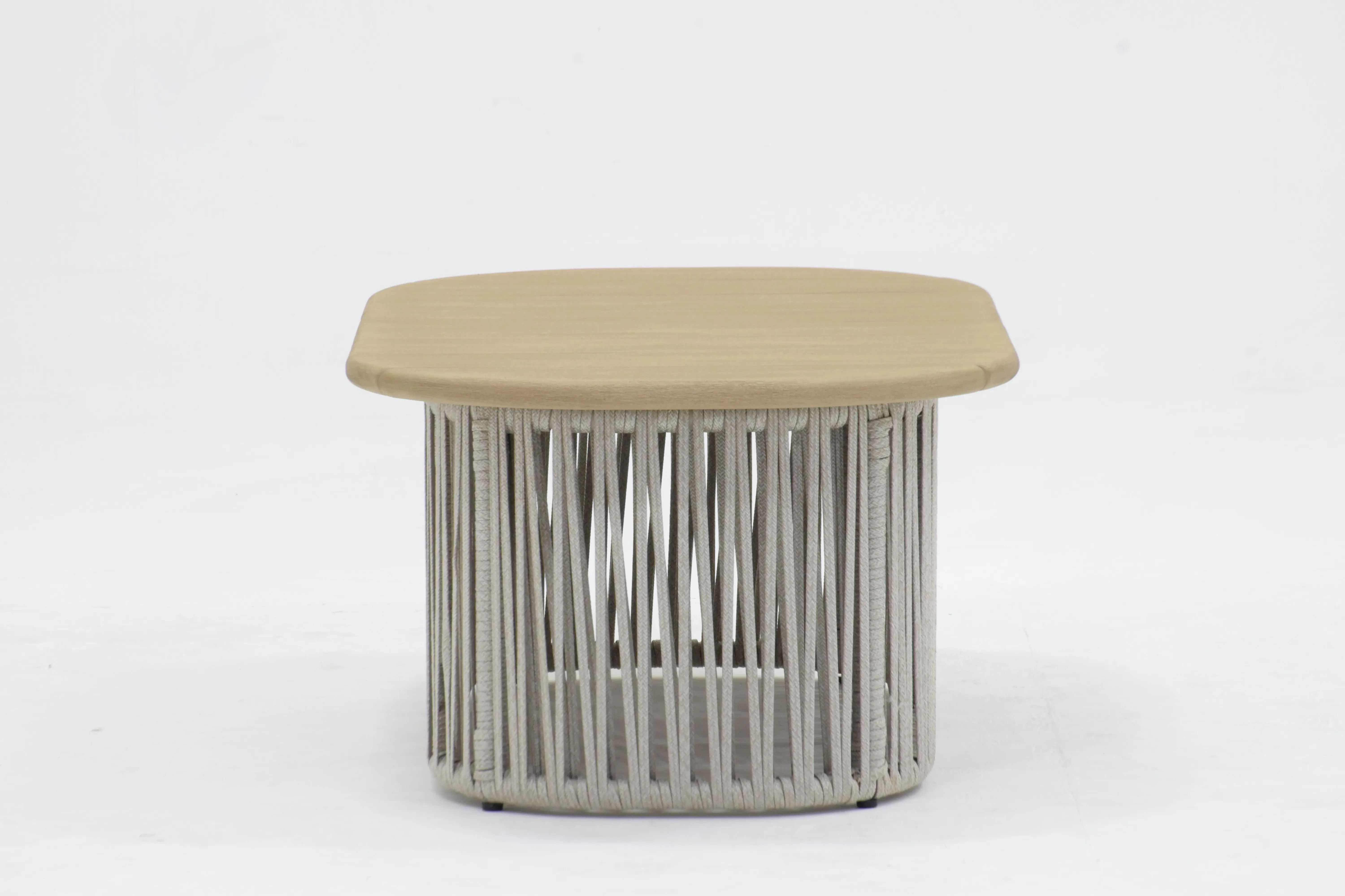 Galata Oval Coffee Table - White, Teak product