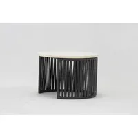 Galata Round Nesting Side Table - Black, Marble alternate view