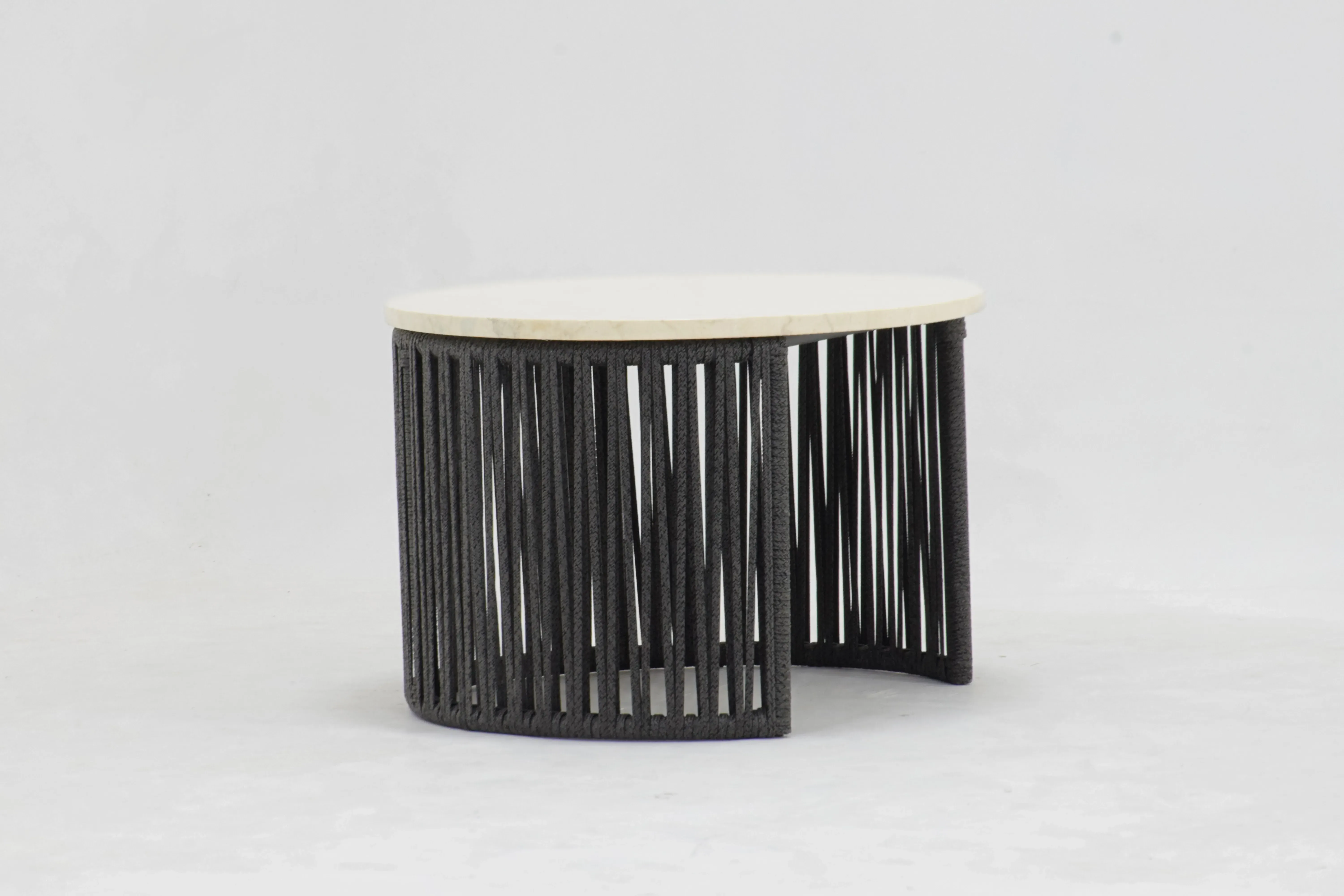 Galata Round Nesting Side Table - Black, Marble product