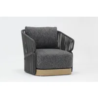 Galata Teak Lounge Chair - Slate Grey, PP Rope alternate view
