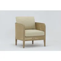 Izmir Lounge Chair - Light Brown, Cane Wicker & Teak alternate view
