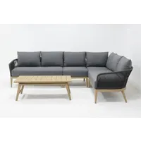 Lucia 2-Seater Left Sectional Sofa - Slate Grey, Teak alternate view