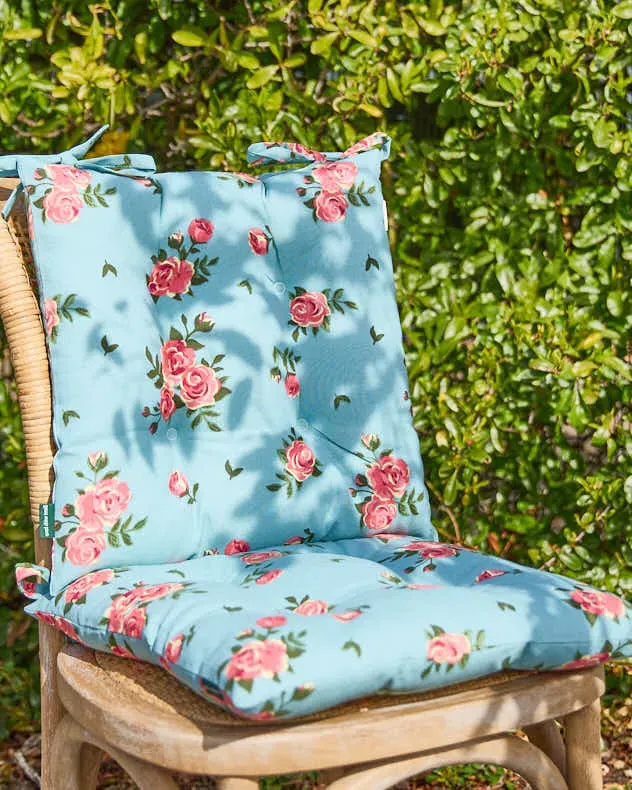 Blue Rose Garden Seat Pads - Set of 2 product