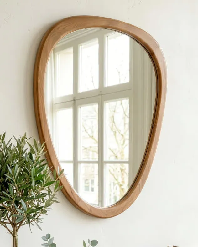 Camares Organic Pebble Mirror - Wood product