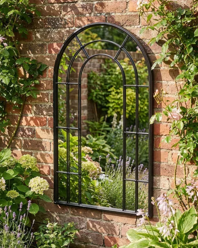 Canet Tall Rounded Arch Mirror - Black product