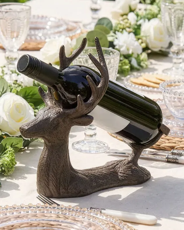 Cast Iron Stag Wine Bottle Holder product