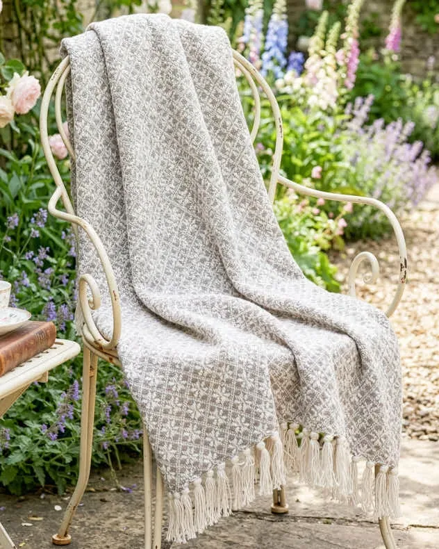 Cotton Throw with Tassels - Latte, Ivory product