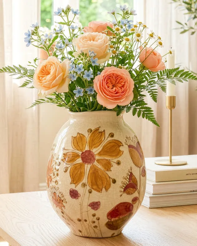 Crackle Glazed Floral Vase product