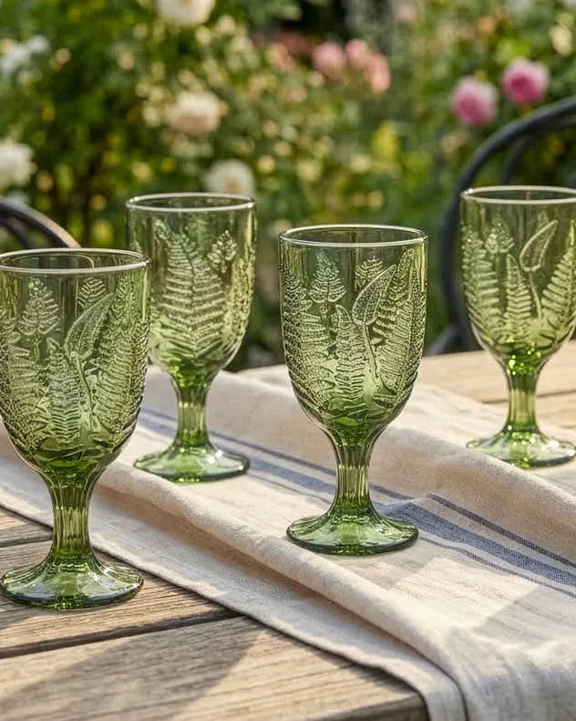Green Leaf Wine Goblet by Dibor