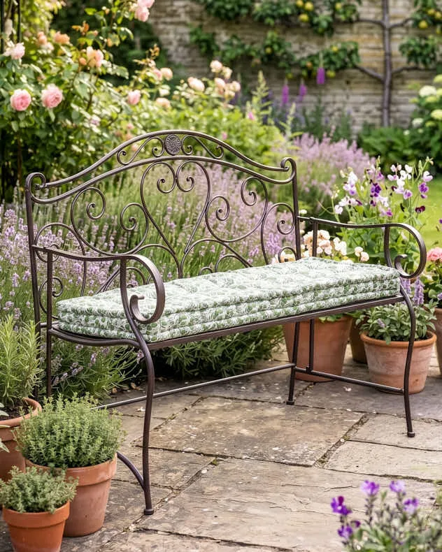 Heart Scrolled Iron Garden Bench product
