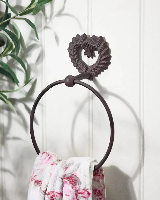 Isabelle Heart Shaped Towel Ring - Brown product